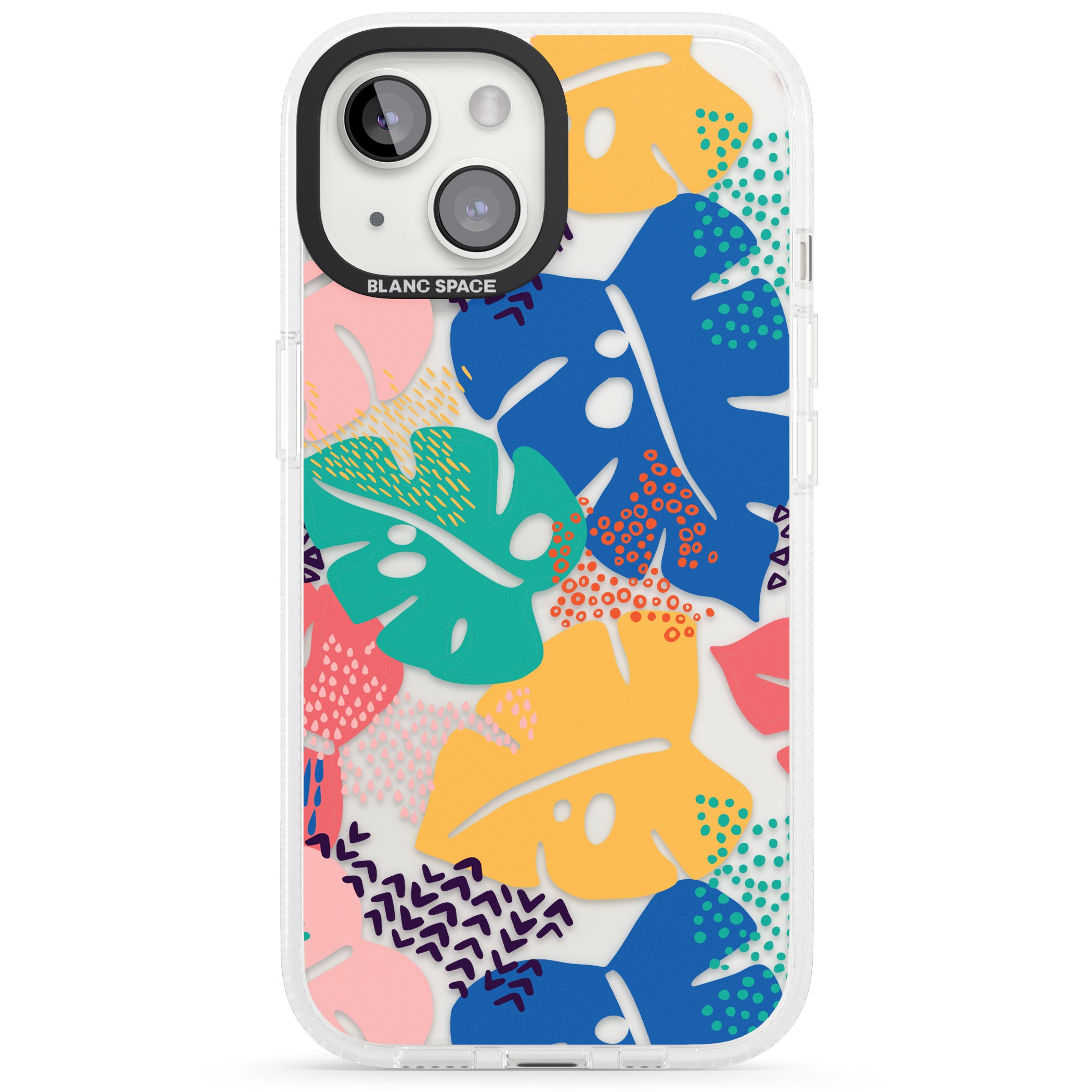 VIbrant Leaves iPhone 15 / 14 / 13 Clear Case Impact Air - Blanc Space