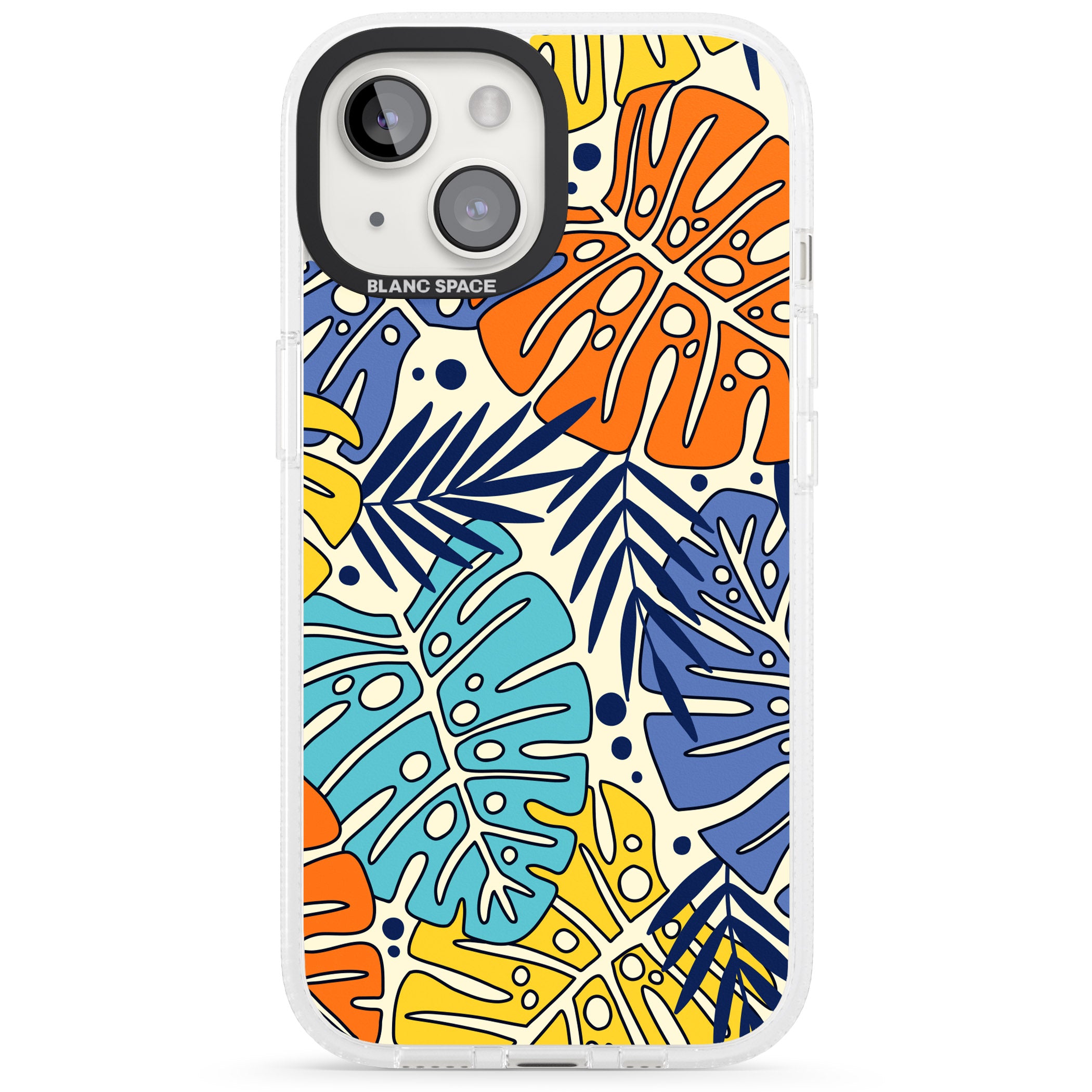 Beach Leaves iPhone 15 / 14 / 13 Clear Case Impact Air - Blanc Space