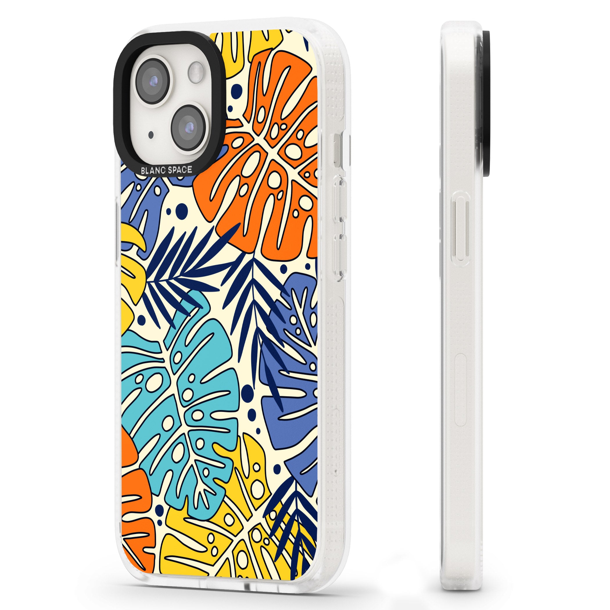 Beach Leaves iPhone 15 / 14 / 13 Clear Case Impact Air - Blanc Space