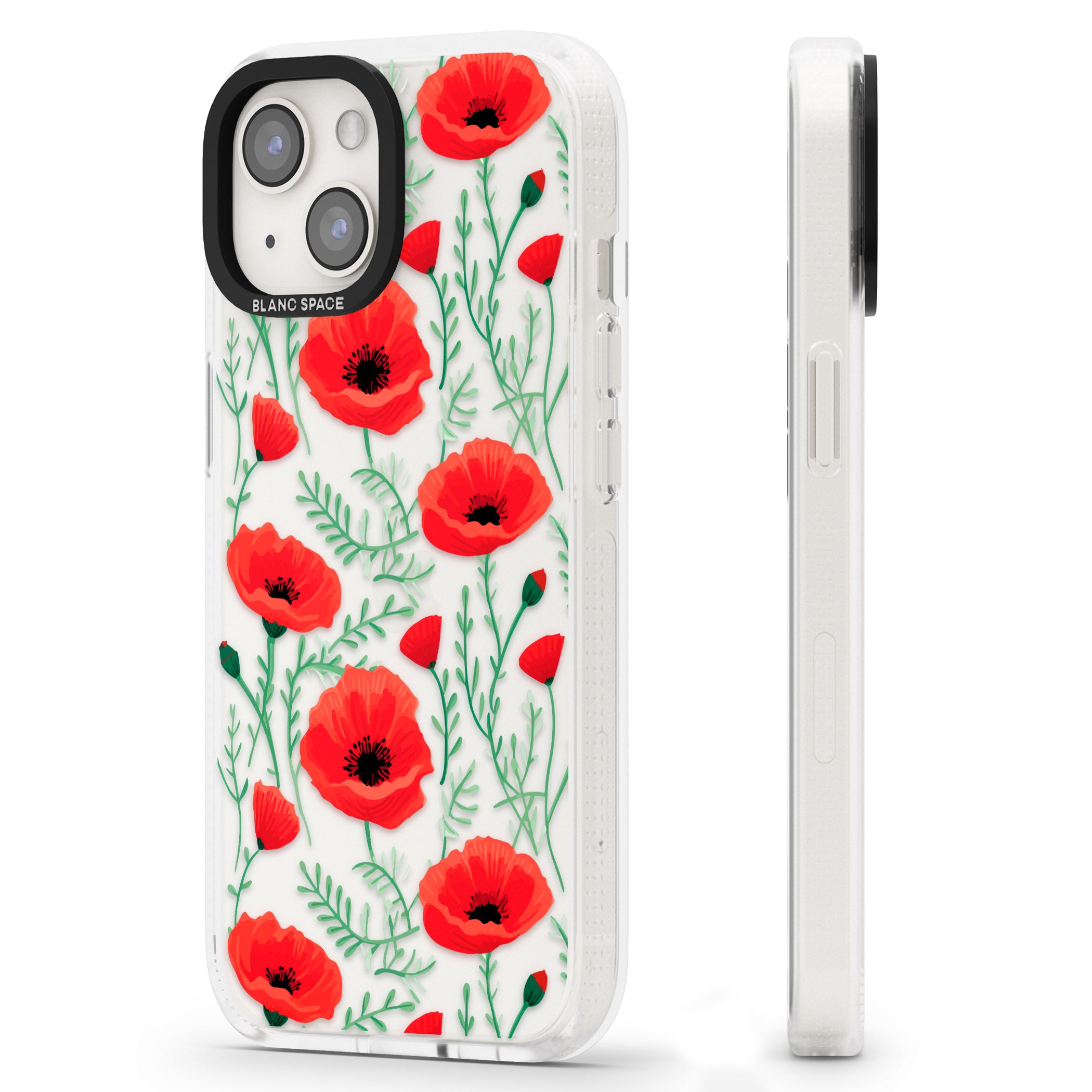 Poppy Garden iPhone 15 / 14 / 13 Clear Case Impact Air - Blanc Space