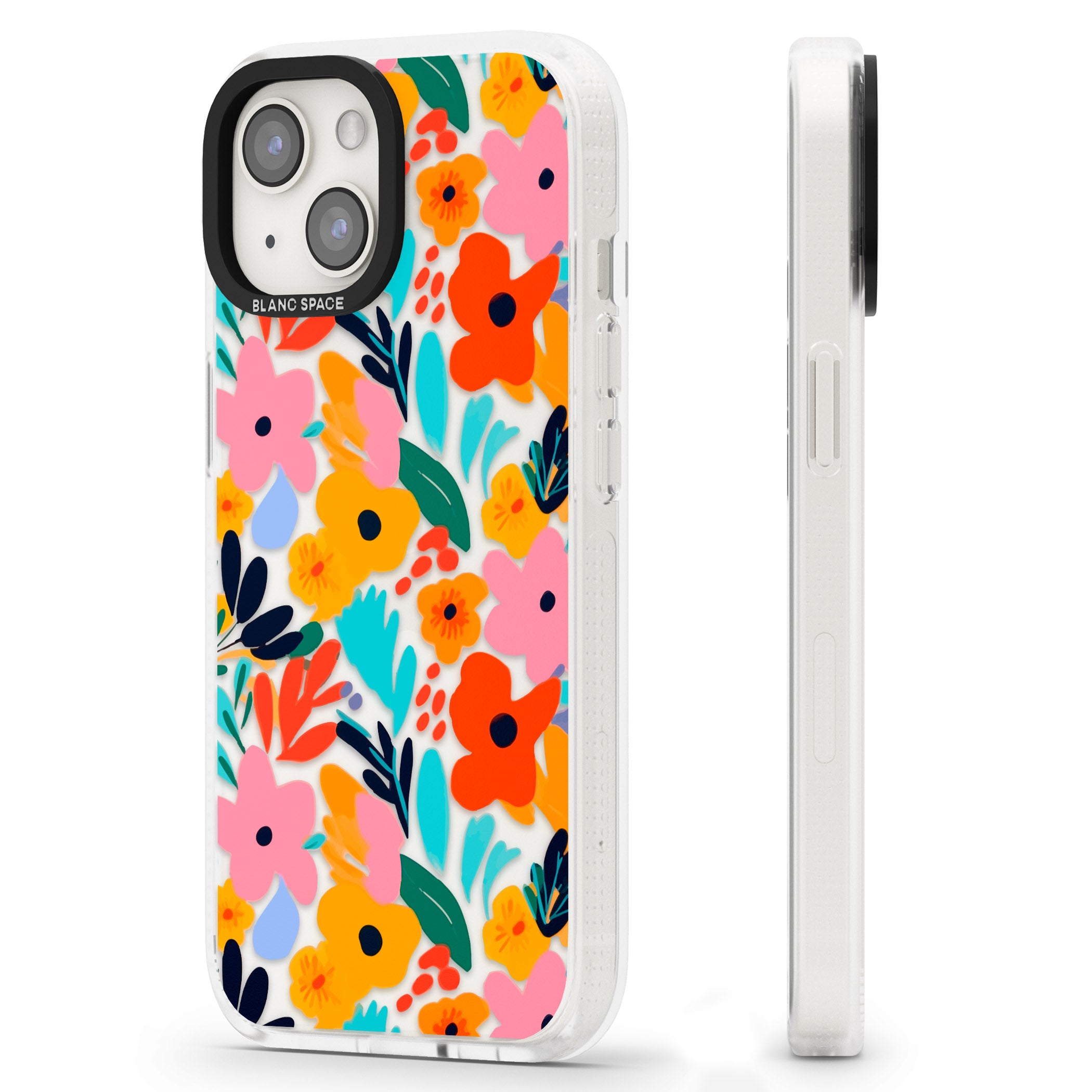 Floral Fiesta iPhone 15 / 14 / 13 Clear Case Impact Air - Blanc Space