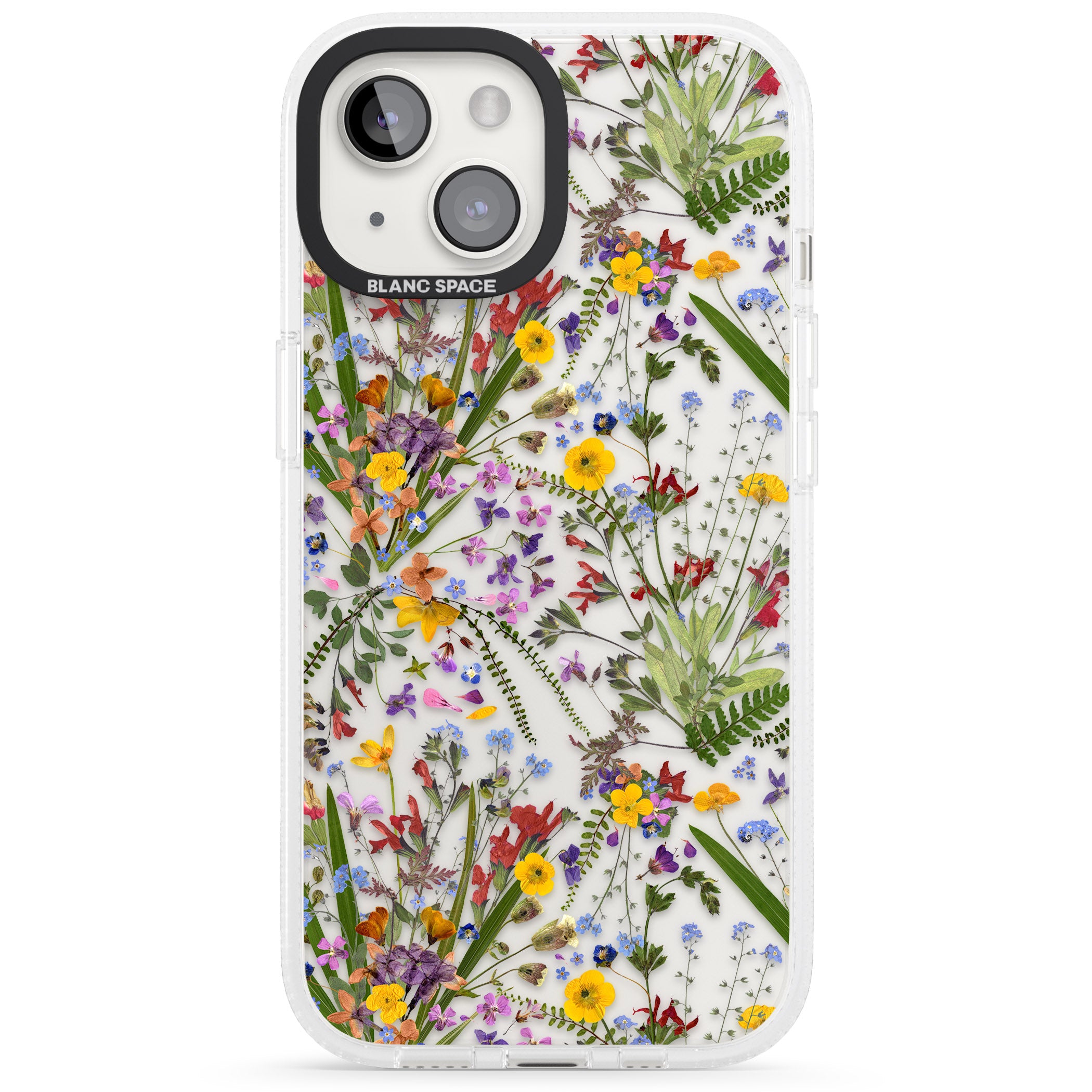 Wildflower & Leaves iPhone 15 / 14 / 13 Clear Case Impact Air - Blanc Space