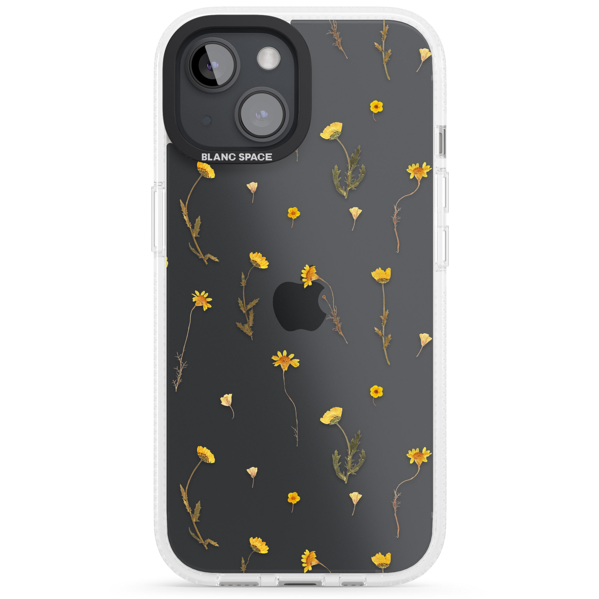 Mixed Yellow Flowers - Dried Flower-Inspired iPhone 15 / 14 / 13 Clear Case Impact Air - Blanc Space