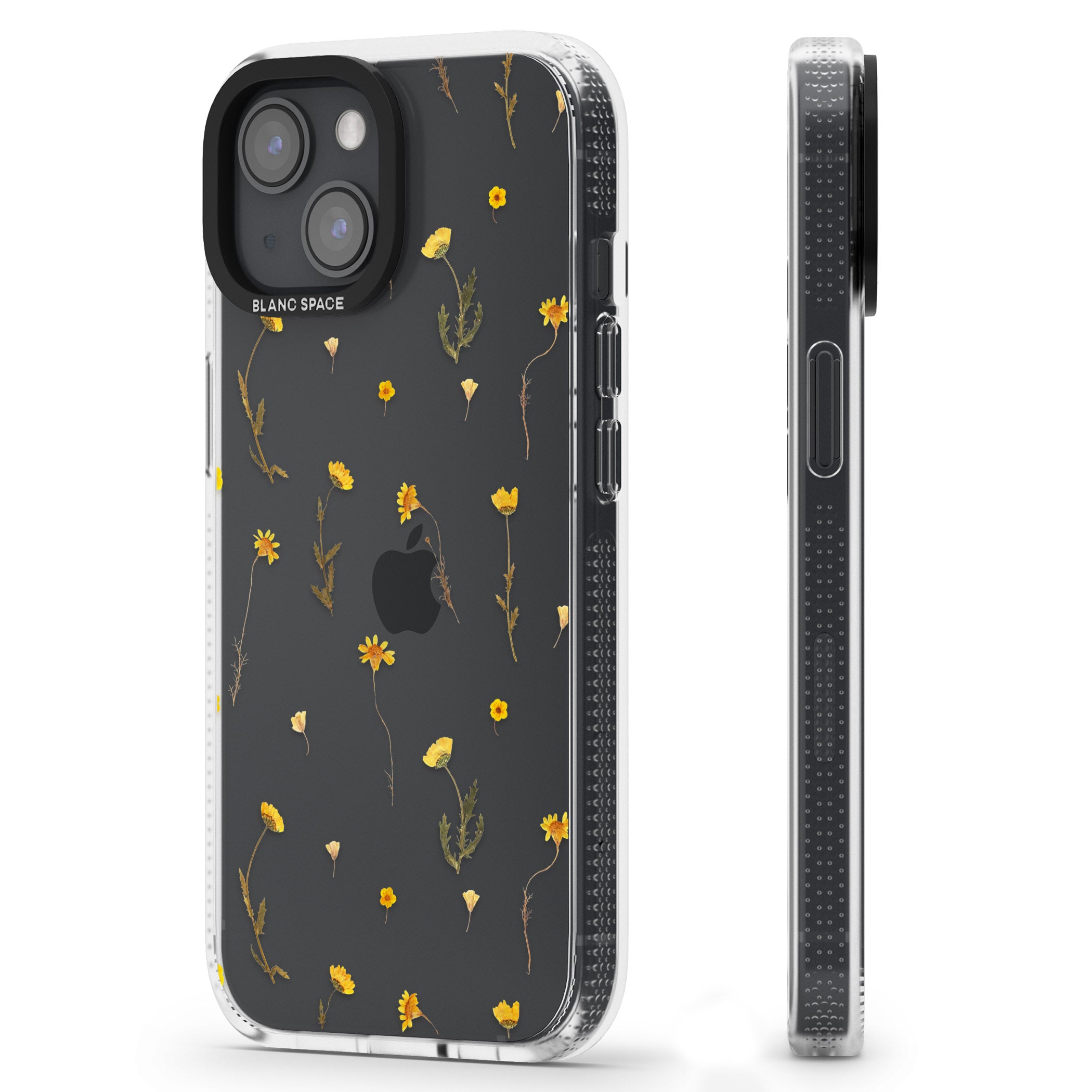 Mixed Yellow Flowers - Dried Flower-Inspired iPhone 15 / 14 / 13 Clear Case Impact Air - Blanc Space