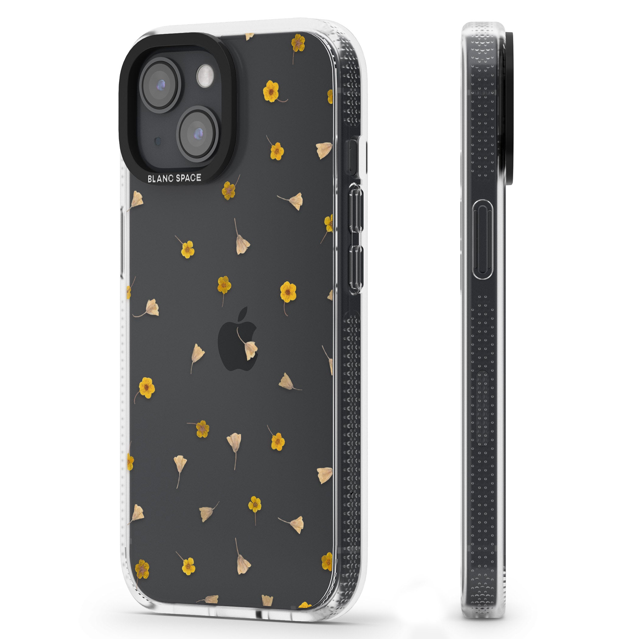 Small Flower Mix - Dried Flower-Inspired Design iPhone 15 / 14 / 13 Clear Case Impact Air - Blanc Space