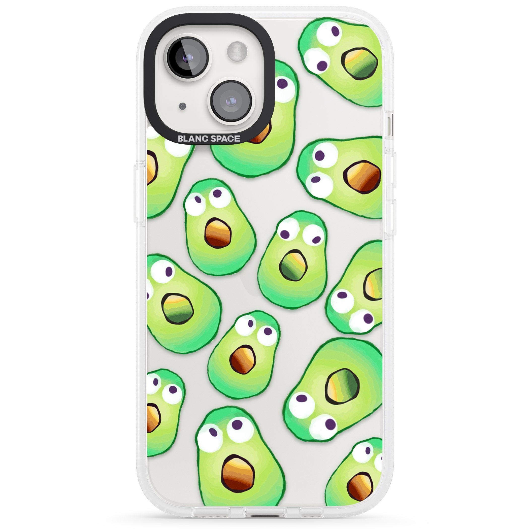 Shocked Avocados iPhone 15 / 14 / 13 Clear Case Impact Air - Blanc Space