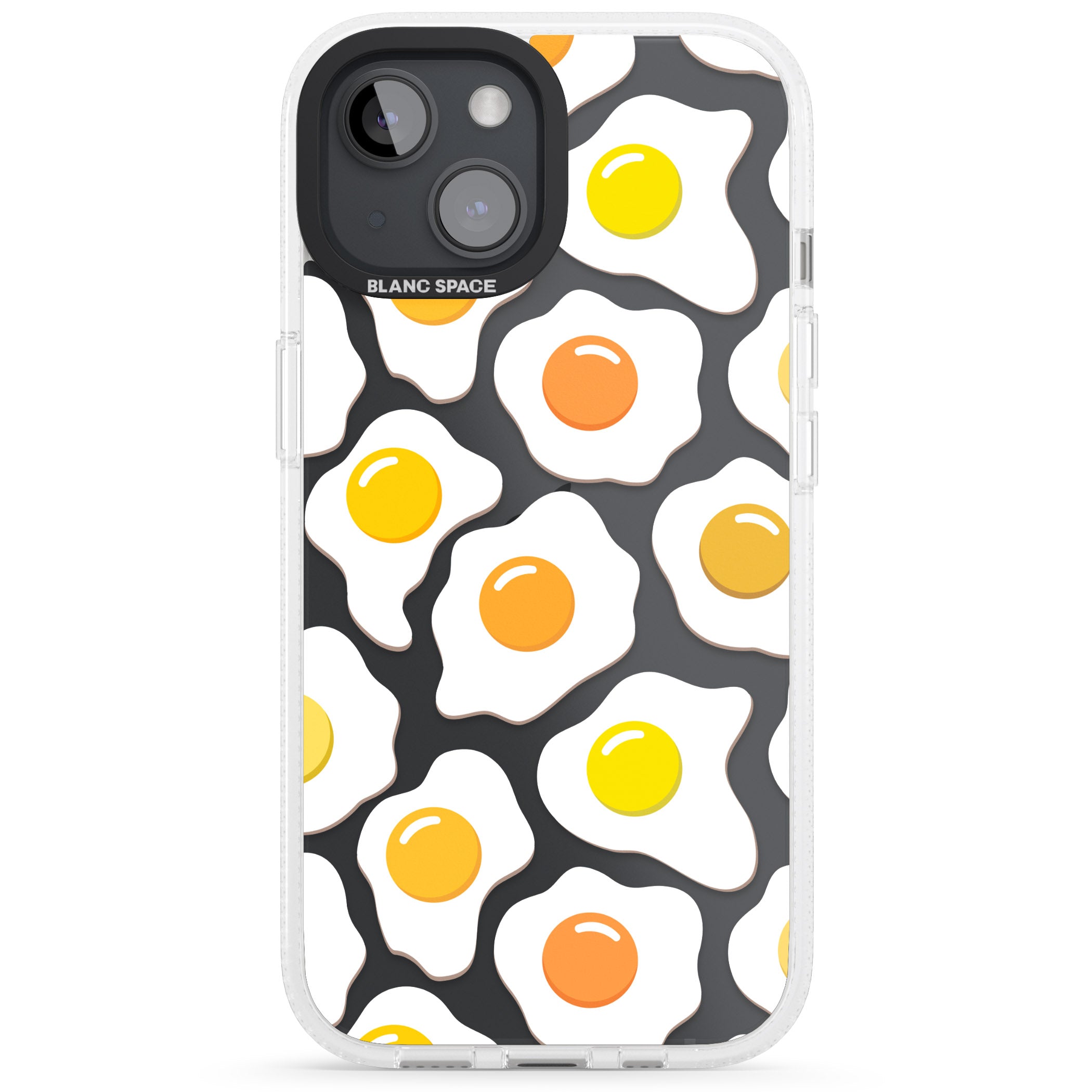 Fried Egg Pattern iPhone 15 / 14 / 13 Clear Case Impact Air - Blanc Space
