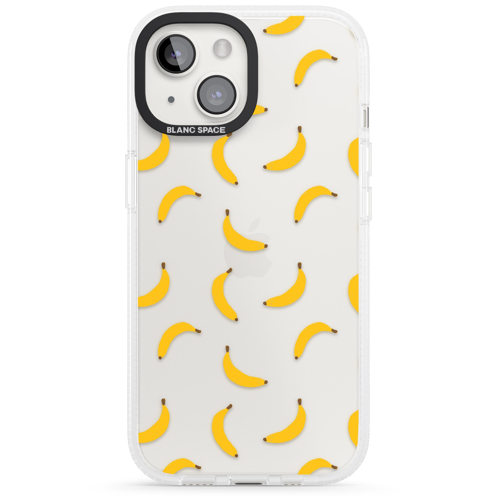 Banana Pattern iPhone 15 / 14 / 13 Clear Case Impact Air - Blanc Space