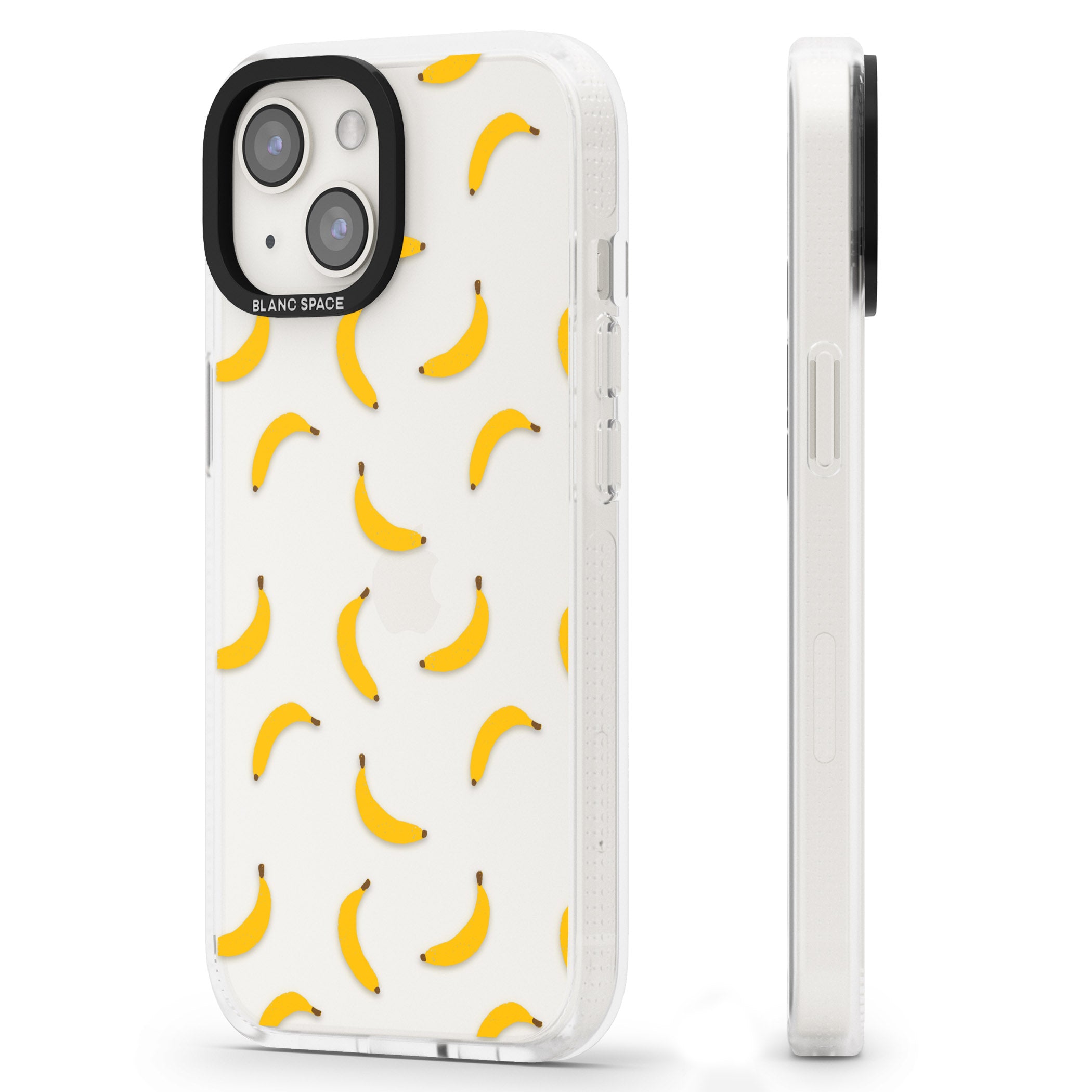 Banana Pattern iPhone 15 / 14 / 13 Clear Case Impact Air - Blanc Space