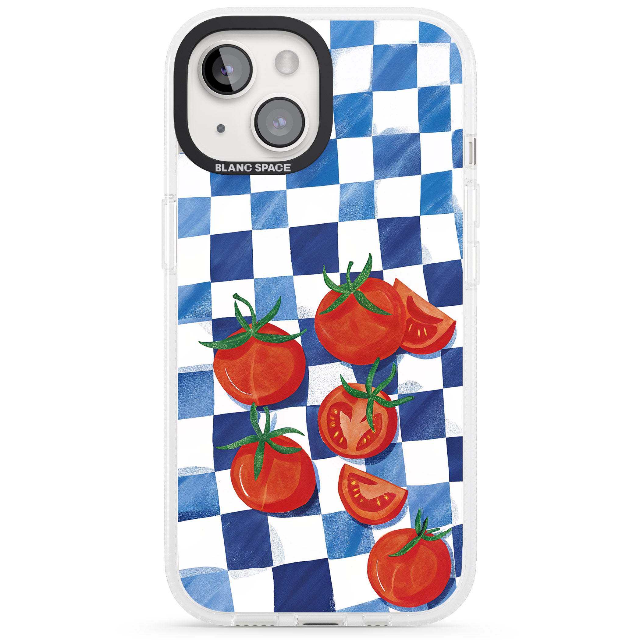 Blue Picnic Blanket & Tomatoes iPhone 15 / 14 / 13 Clear Case Impact Air - Blanc Space
