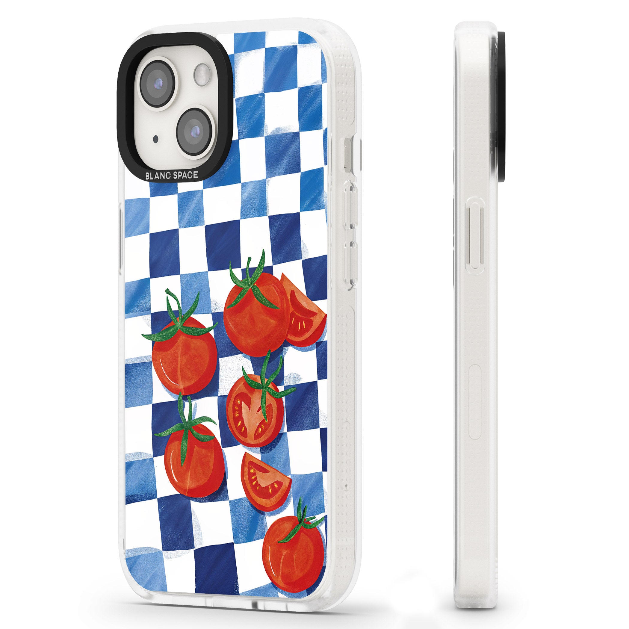 Blue Picnic Blanket & Tomatoes iPhone 15 / 14 / 13 Clear Case Impact Air - Blanc Space