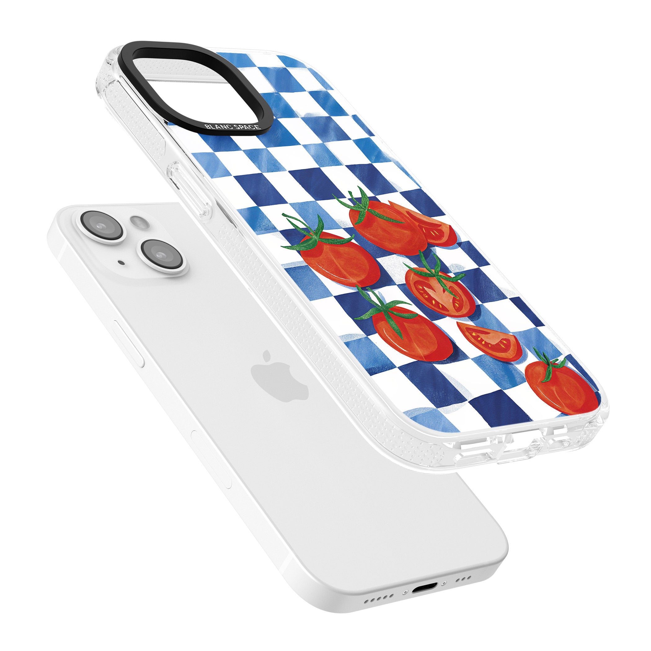 Blue Picnic Blanket & Tomatoes iPhone 15 / 14 / 13 Clear Case Impact Air - Blanc Space