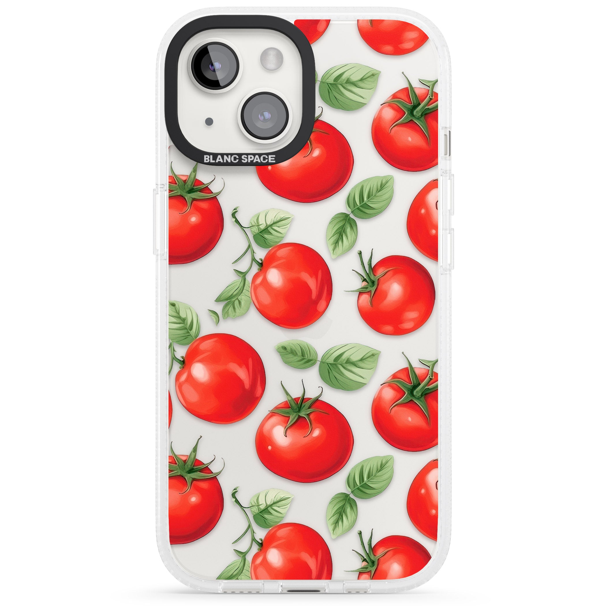 Tomato Pattern iPhone 15 / 14 / 13 Clear Case Impact Air - Blanc Space