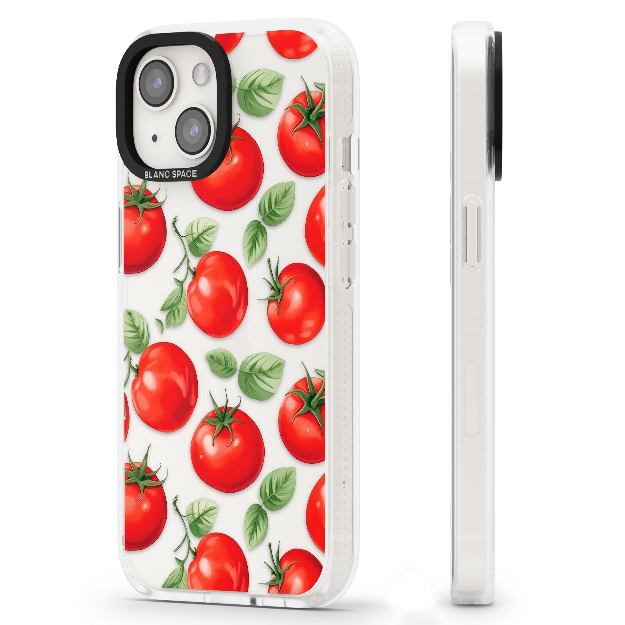 Tomato Pattern iPhone 15 / 14 / 13 Clear Case Impact Air - Blanc Space