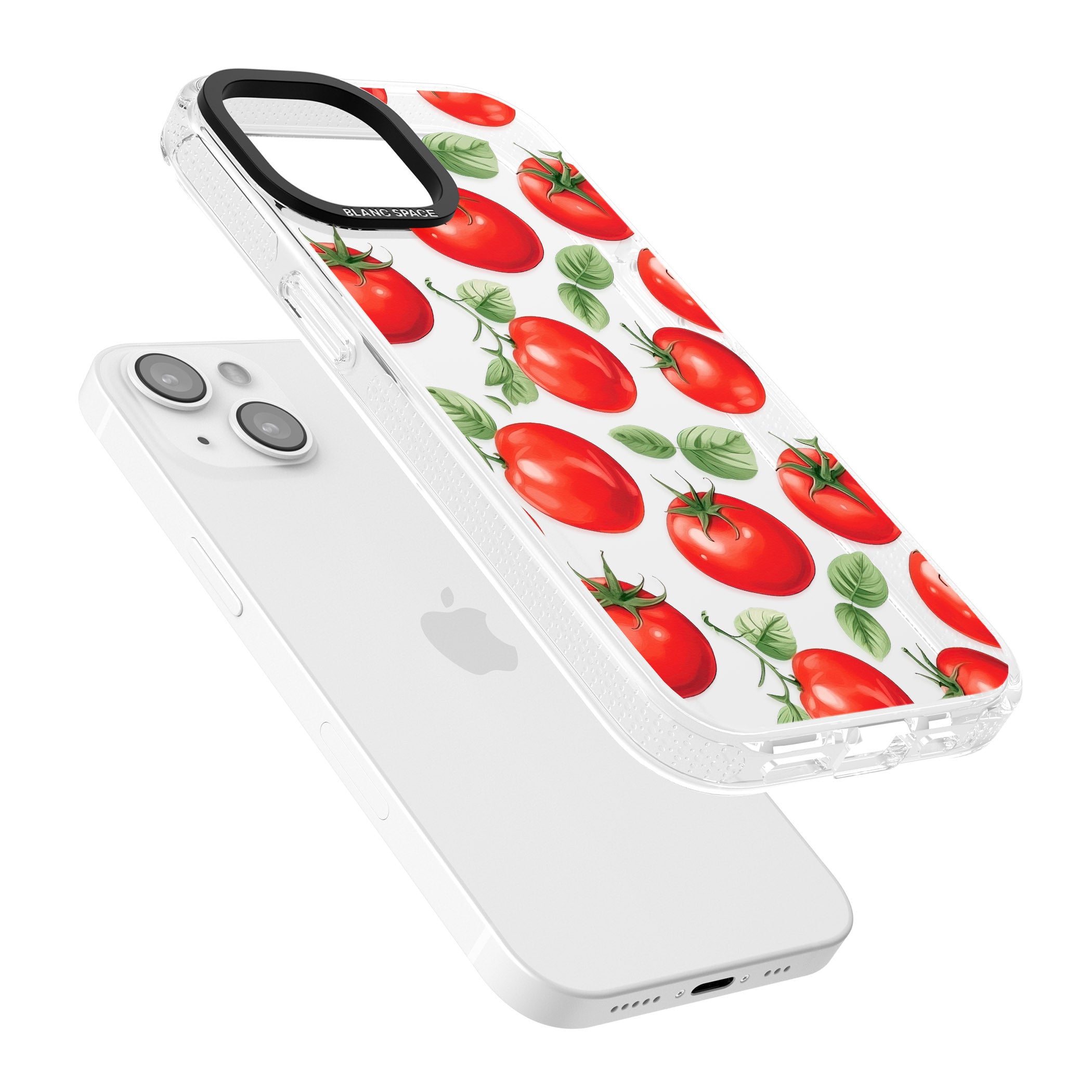 Tomato Pattern iPhone 15 / 14 / 13 Clear Case Impact Air - Blanc Space
