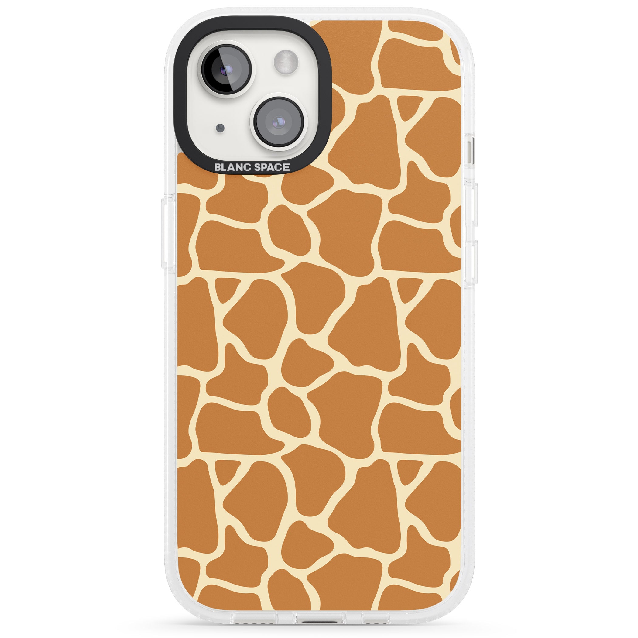 Giraffe Pattern iPhone 15 / 14 / 13 Clear Case Impact Air - Blanc Space