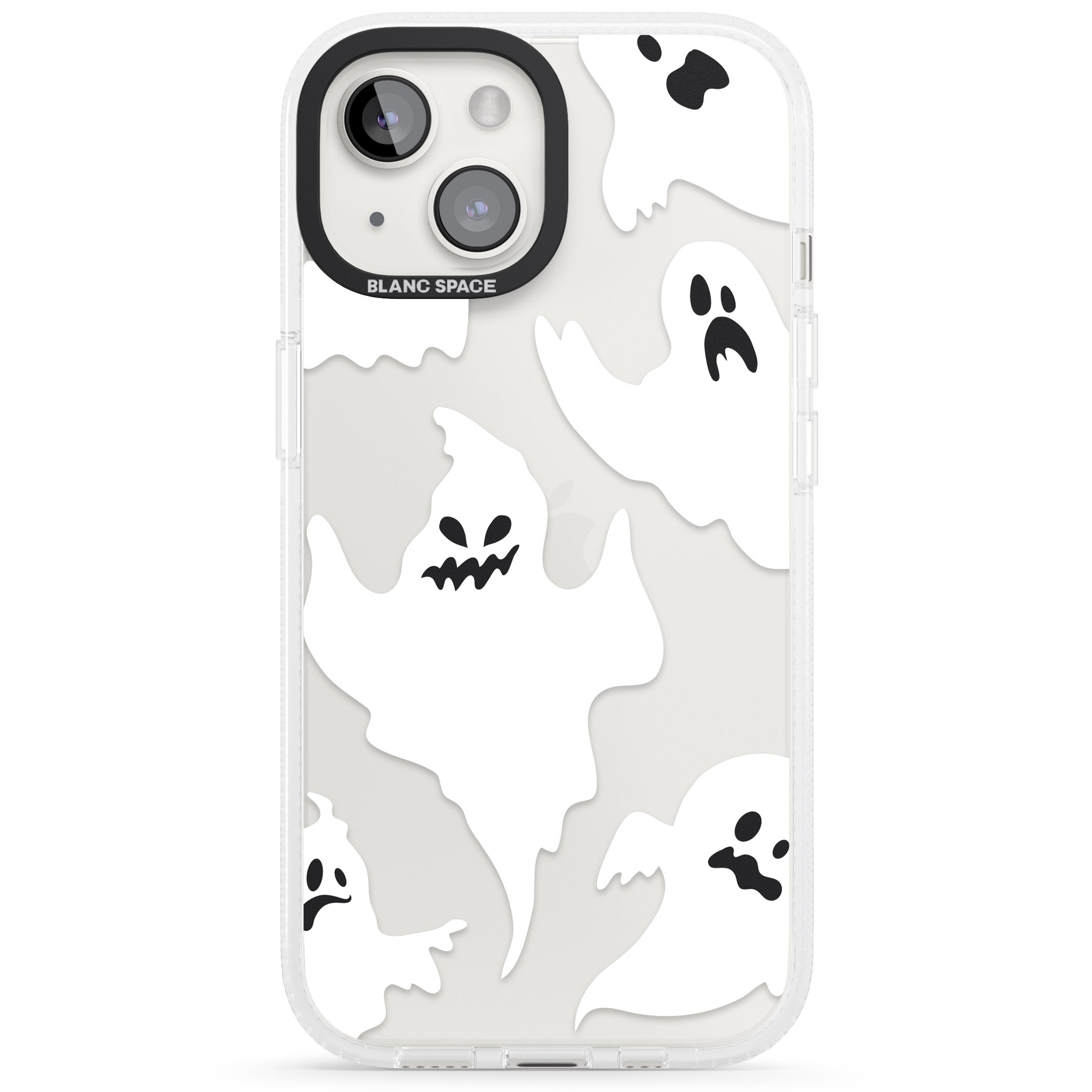 Ghost Pattern iPhone 15 / 14 / 13 Clear Case Impact Air - Blanc Space