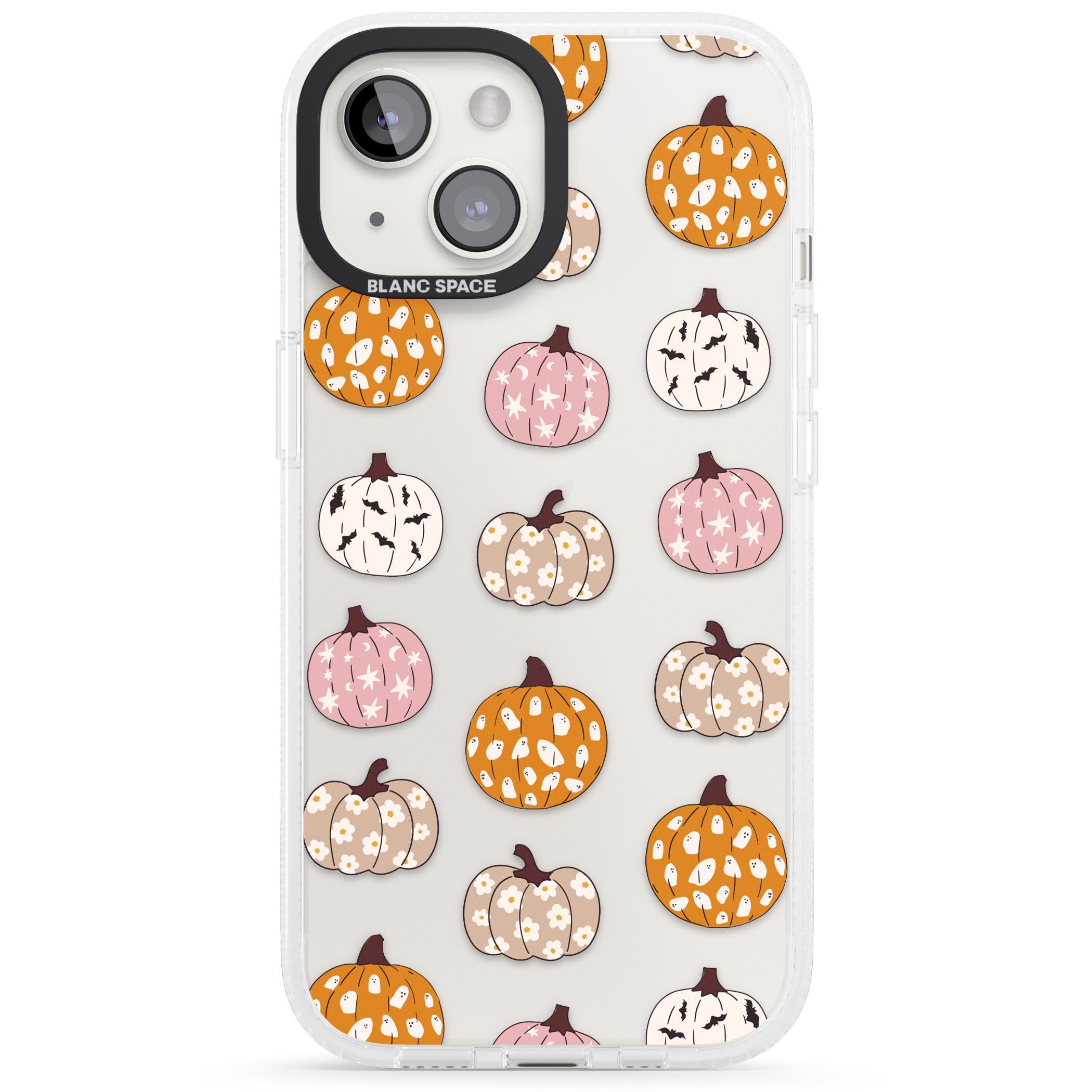 Floral Pumpkins iPhone 15 / 14 / 13 Clear Case Impact Air - Blanc Space