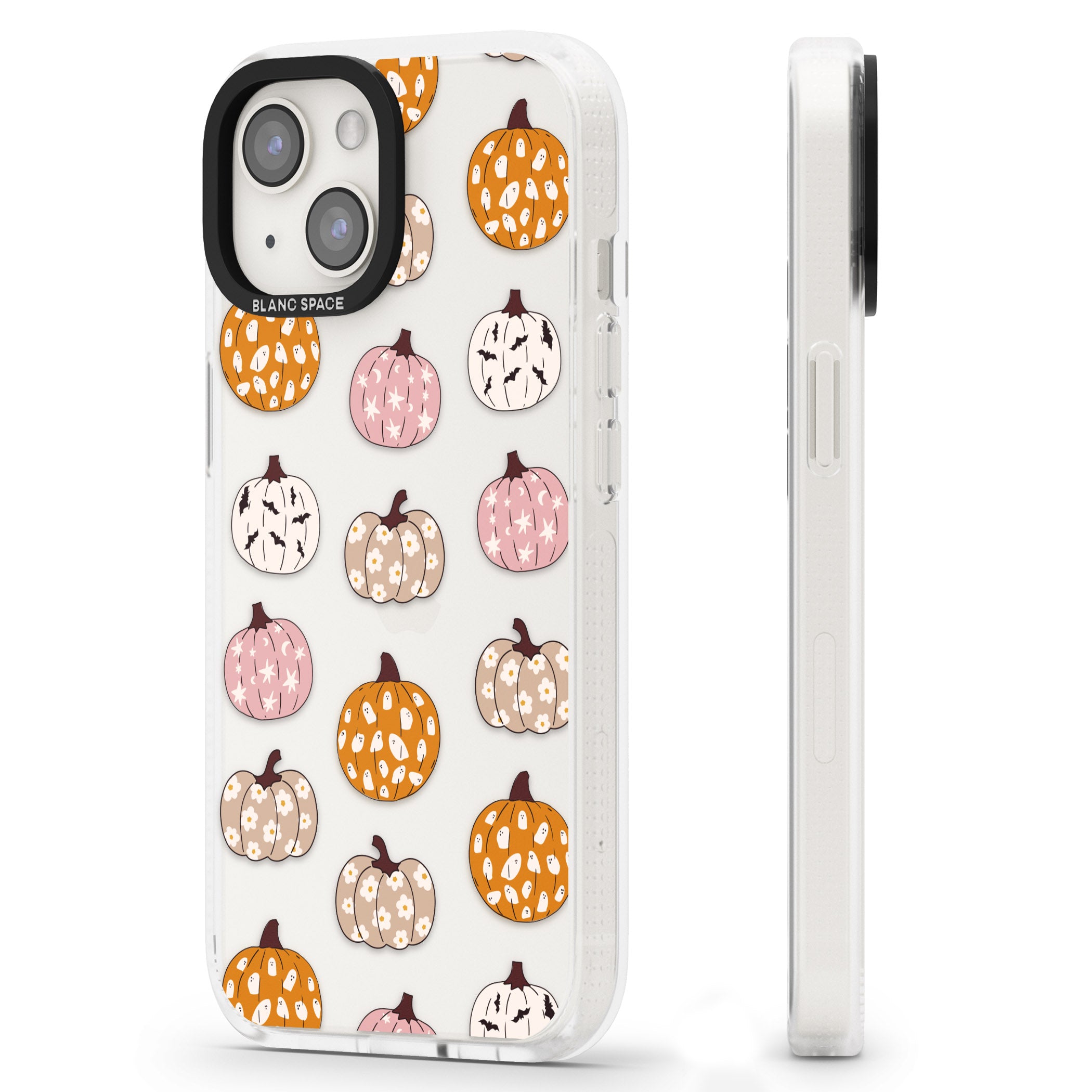 Floral Pumpkins iPhone 15 / 14 / 13 Clear Case Impact Air - Blanc Space