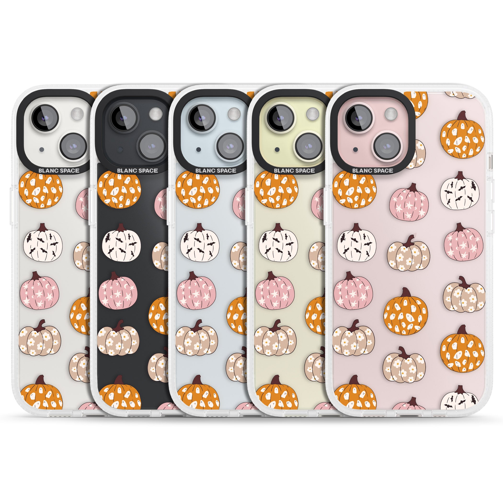 Floral Pumpkins iPhone 15 / 14 / 13 Clear Case Impact Air - Blanc Space