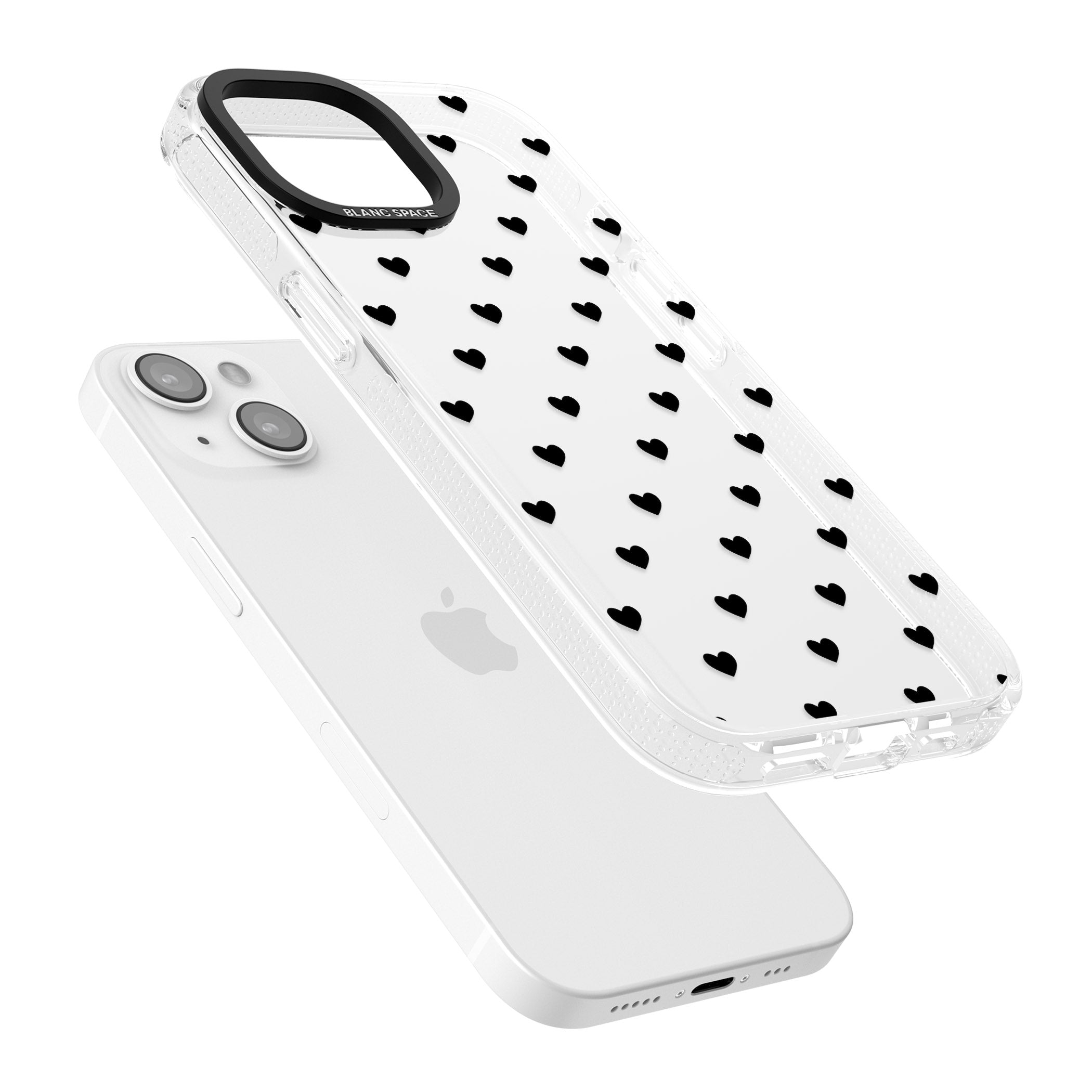 Small Heart Pattern: White & iPhone 15 / 14 / 13 Clear Case Impact Air - Blanc Space