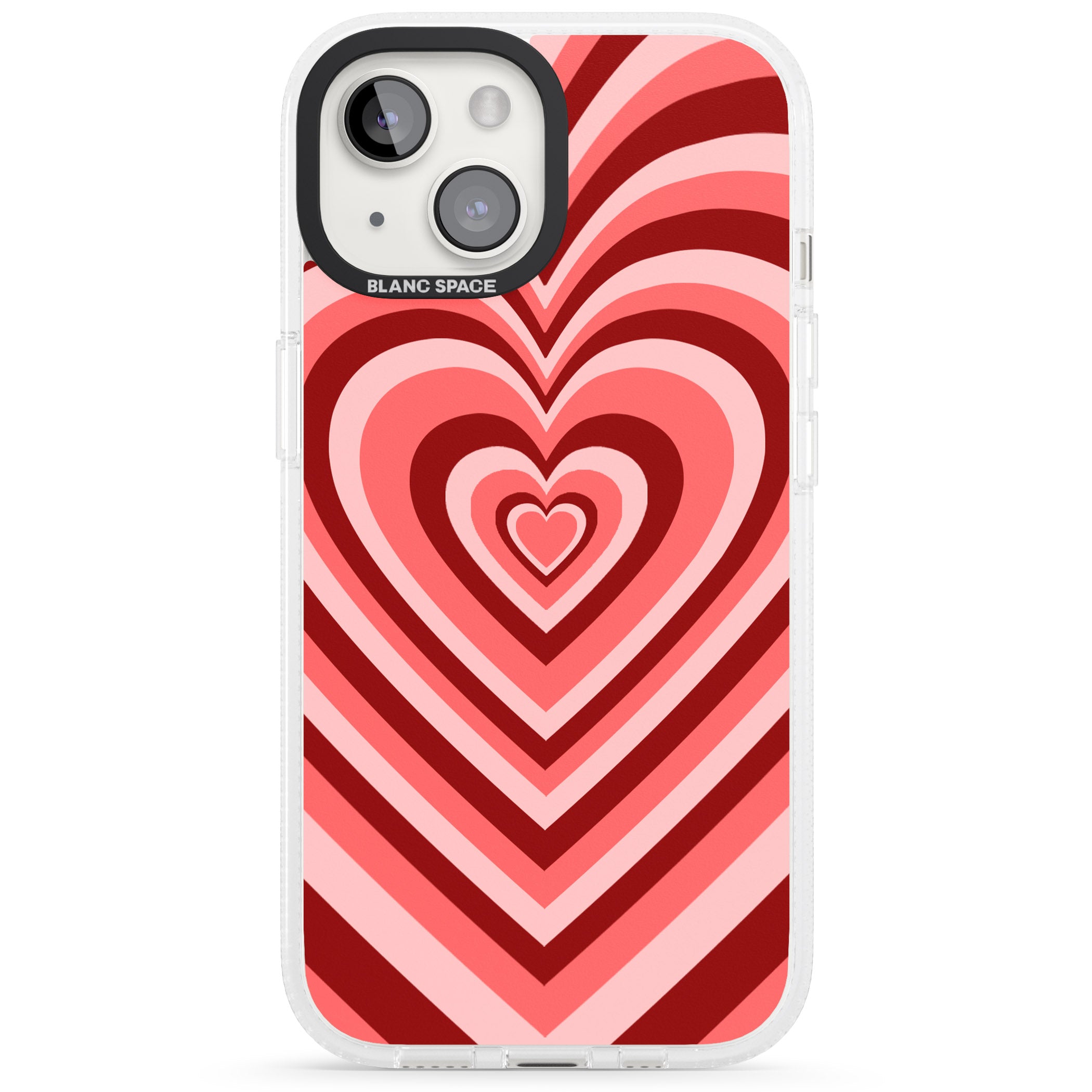 Red Heart Illusion iPhone 15 / 14 / 13 Clear Case Impact Air - Blanc Space