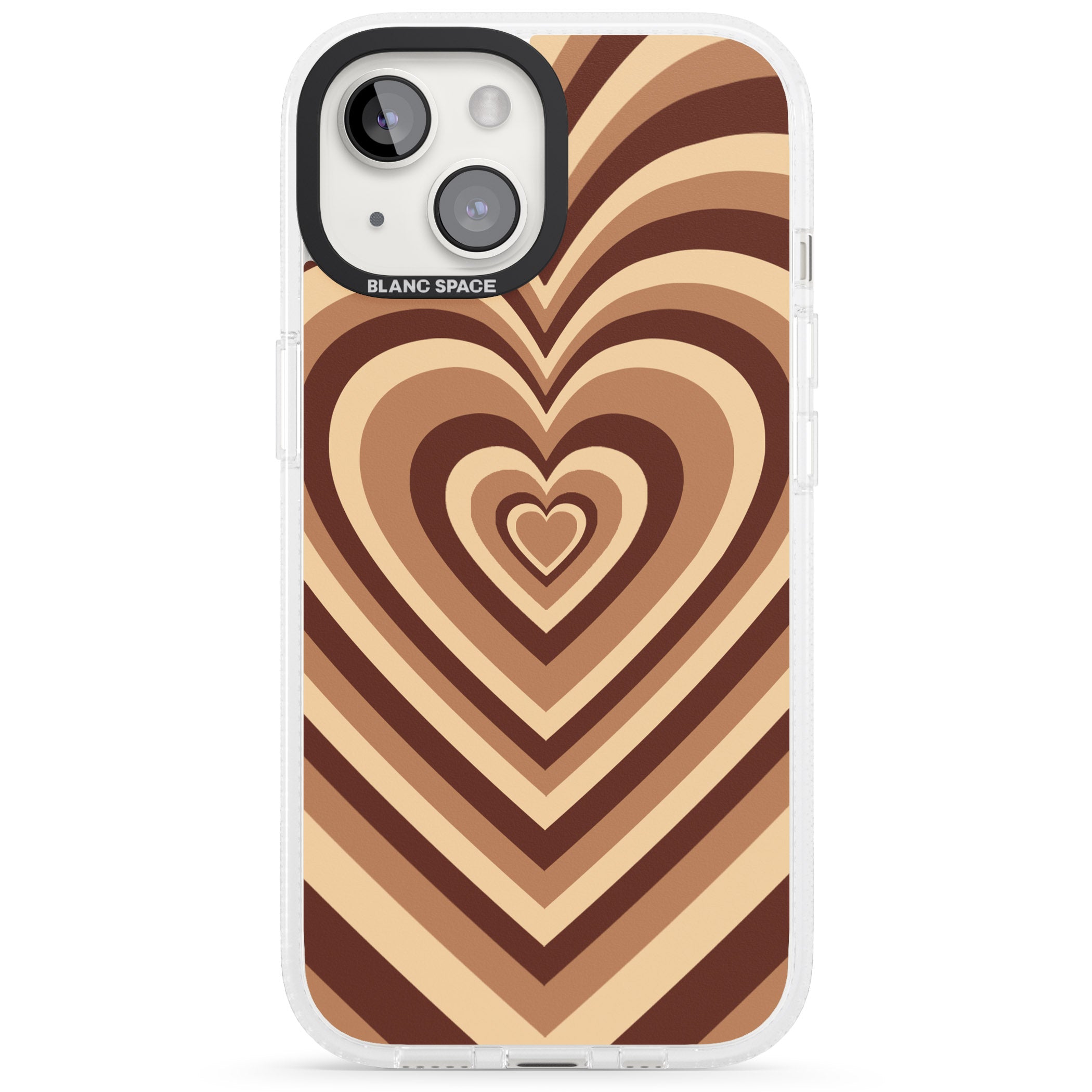 Latte Heart Illusion iPhone 15 / 14 / 13 Clear Case Impact Air - Blanc Space