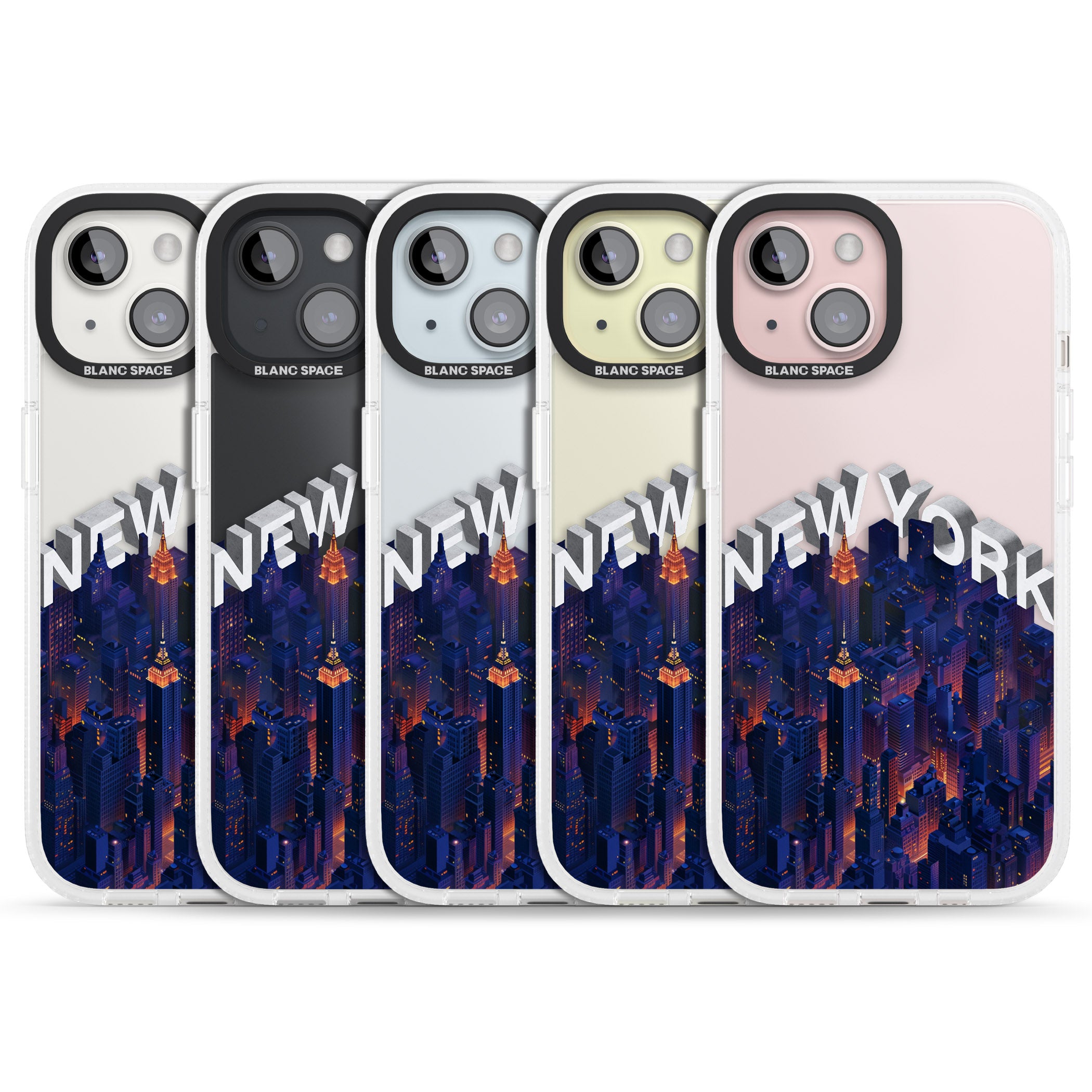 New York City iPhone 15 / 14 / 13 Clear Case Impact Air - Blanc Space