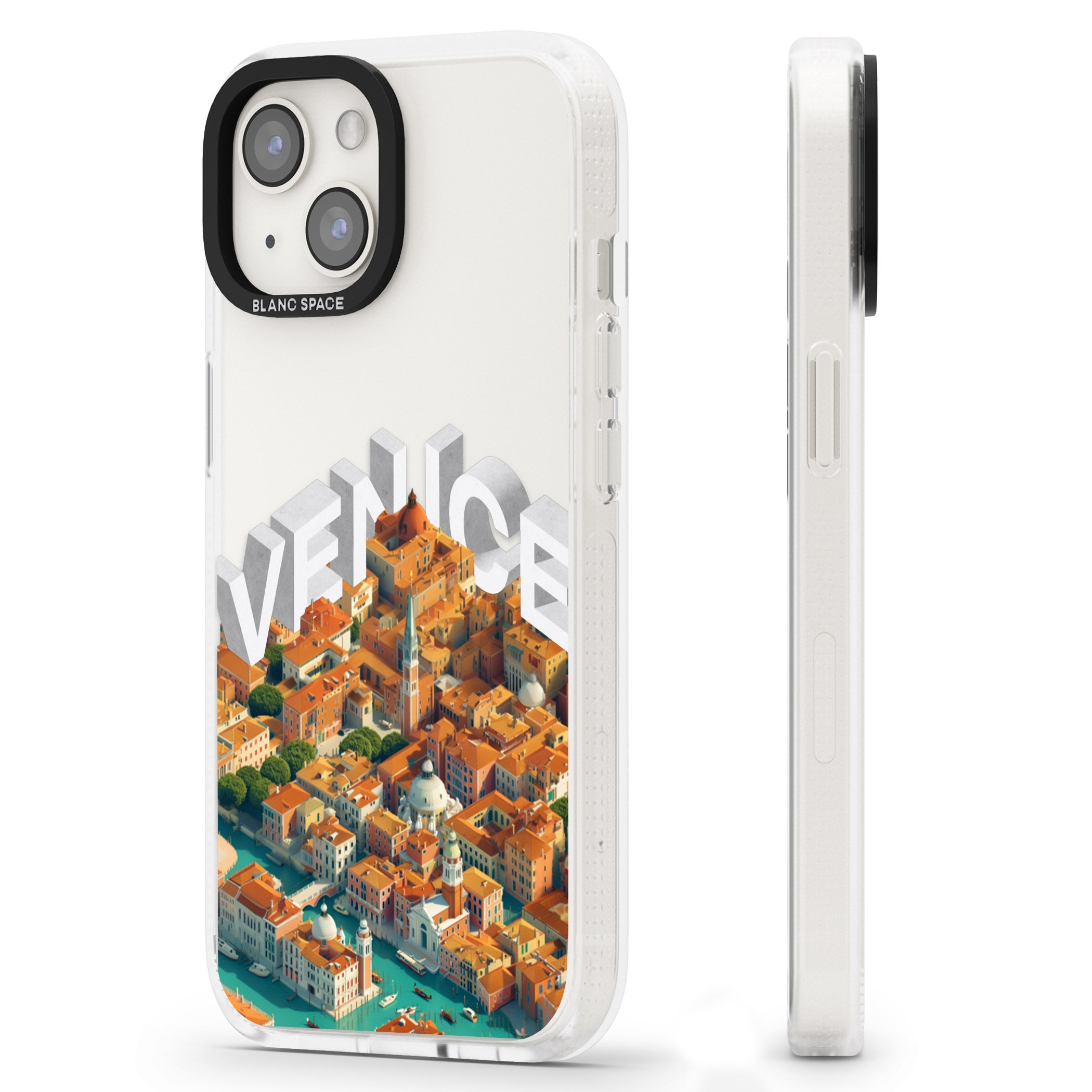 Venice iPhone 15 / 14 / 13 Clear Case Impact Air - Blanc Space