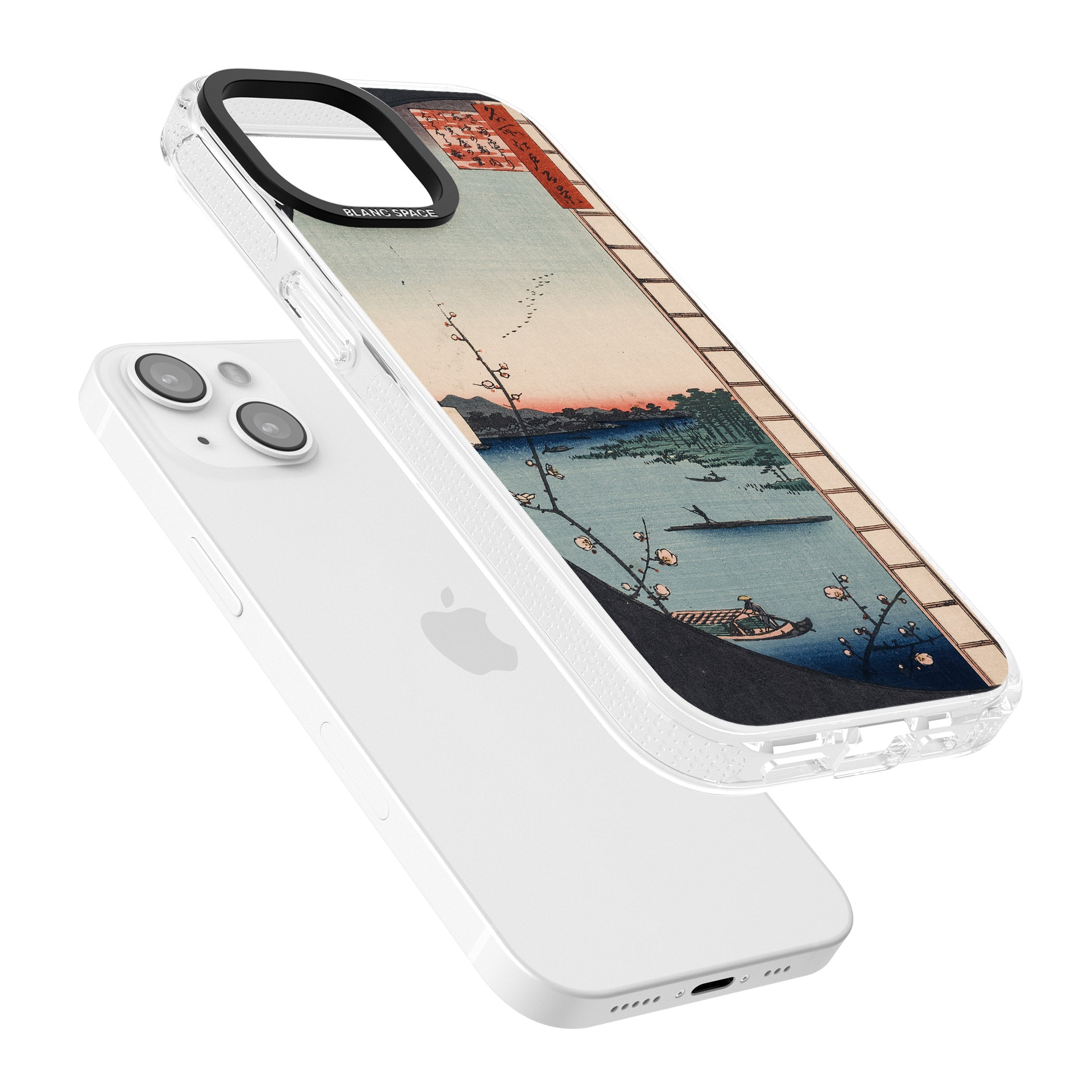 Vintage Japanese Illustrations Lake At Sunset iPhone 15 / 14 / 13 Clear Case Impact Air - Blanc Space