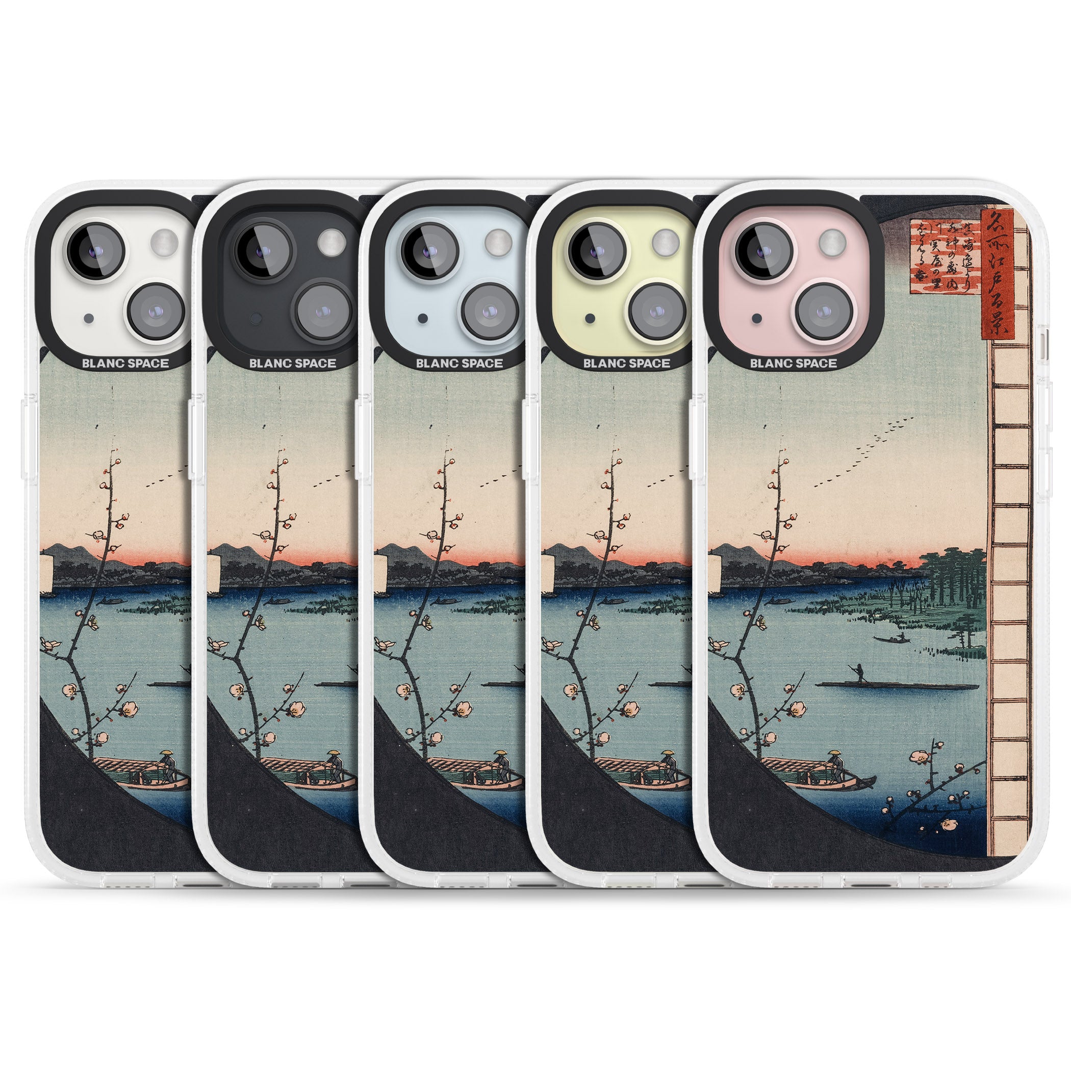 Vintage Japanese Illustrations Lake At Sunset iPhone 15 / 14 / 13 Clear Case Impact Air - Blanc Space