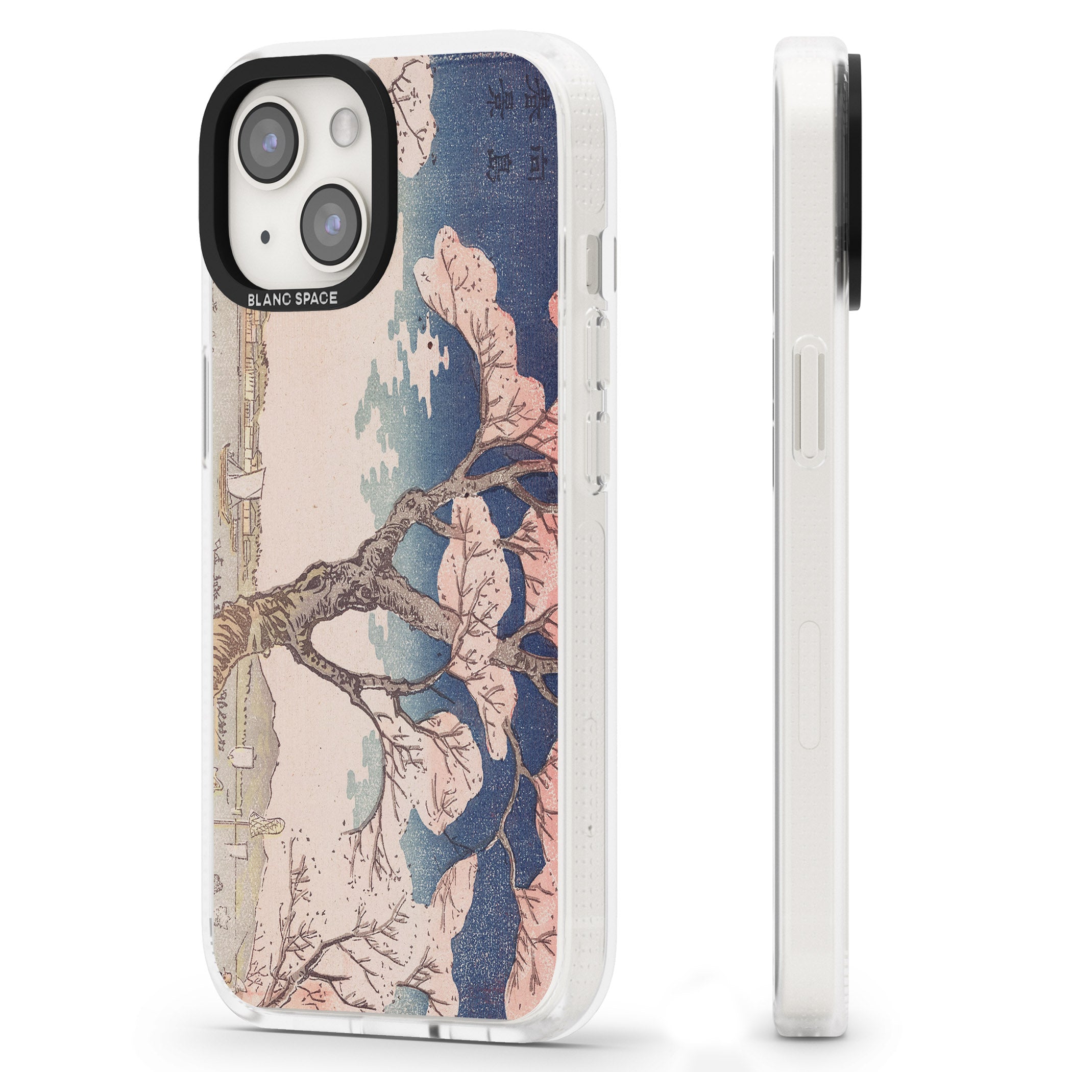 Vintage Japanese Illustrations Cherry Tree iPhone 15 / 14 / 13 Clear Case Impact Air - Blanc Space