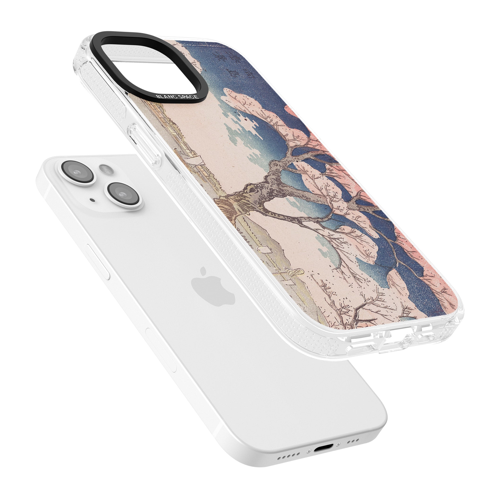 Vintage Japanese Illustrations Cherry Tree iPhone 15 / 14 / 13 Clear Case Impact Air - Blanc Space