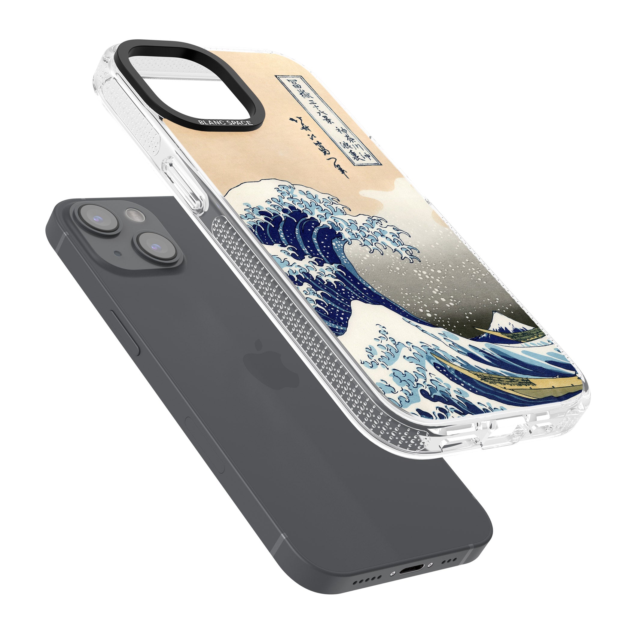 Great Wave iPhone 15 / 14 / 13 Clear Case Impact Air - Blanc Space