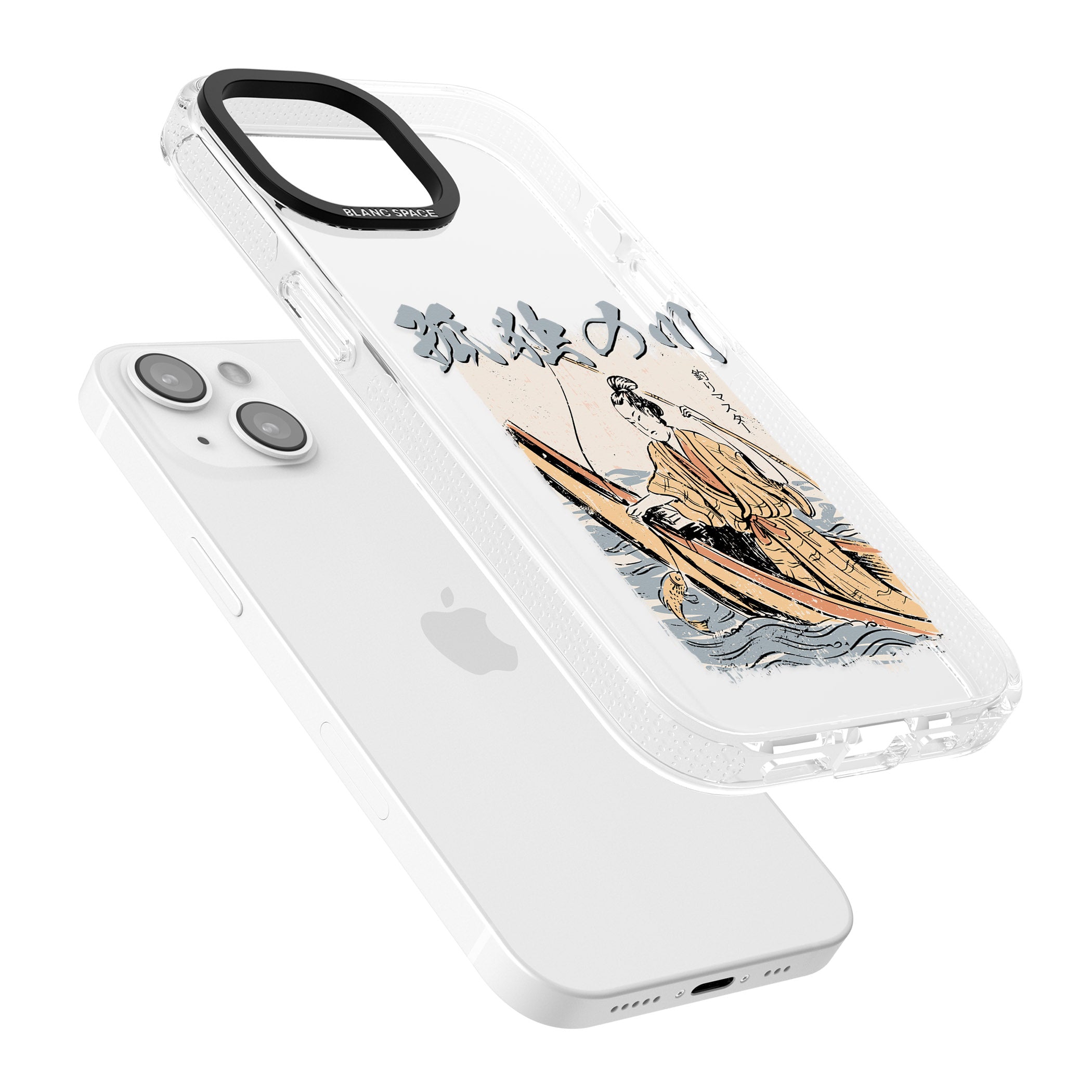 Japanese River iPhone 15 / 14 / 13 Clear Case Impact Air - Blanc Space