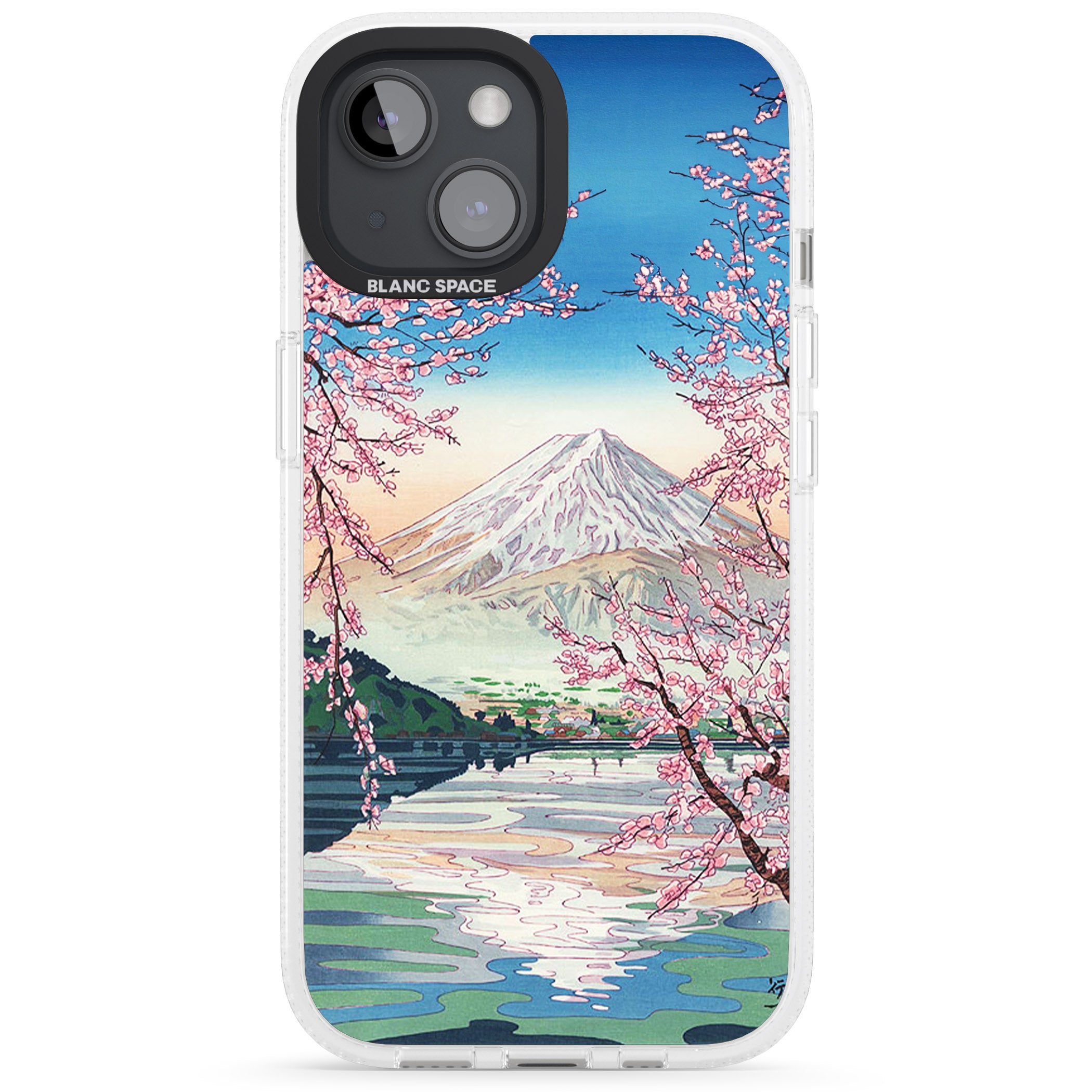 Mt. Fuji from Lake Kawaguchi iPhone 15 / 14 / 13 Clear Case Impact Air - Blanc Space