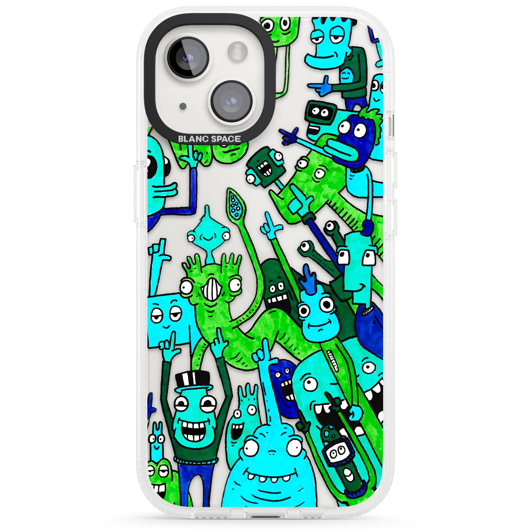 Don't Point iPhone 15 / 14 / 13 Clear Case Impact Air - Blanc Space