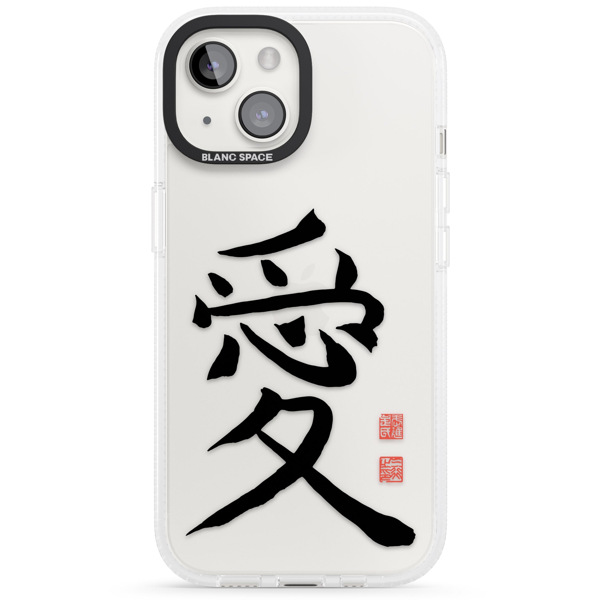 Japanese Kanji - Love iPhone 15 / 14 / 13 Clear Case Impact Air - Blanc Space