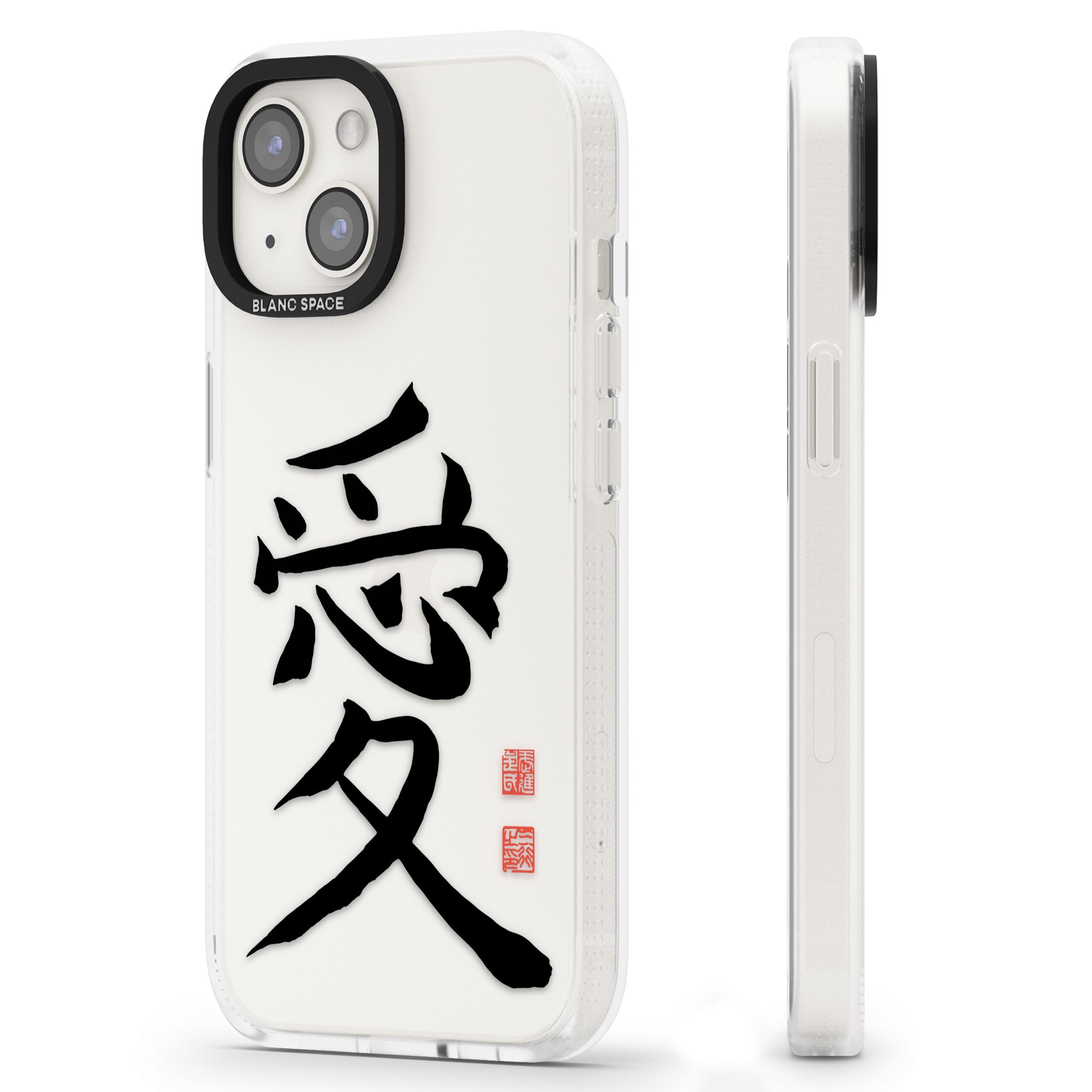 Japanese Kanji - Love iPhone 15 / 14 / 13 Clear Case Impact Air - Blanc Space