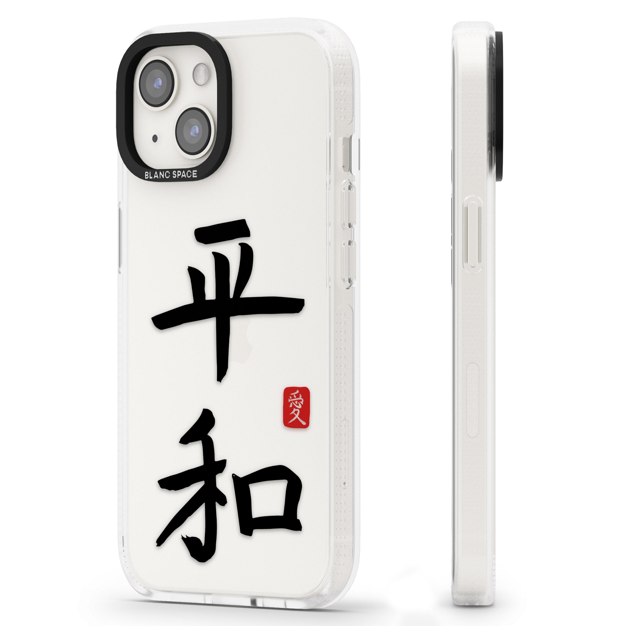 Japanese Kanji - Peace iPhone 15 / 14 / 13 Clear Case Impact Air - Blanc Space