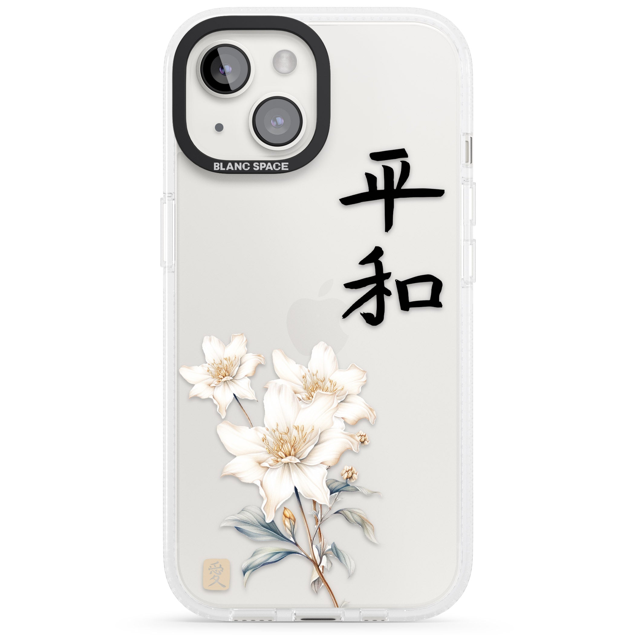 Peace and Flowers iPhone 15 / 14 / 13 Clear Case Impact Air - Blanc Space