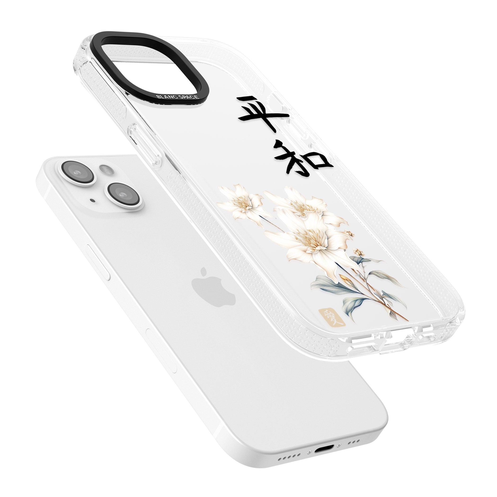 Peace and Flowers iPhone 15 / 14 / 13 Clear Case Impact Air - Blanc Space