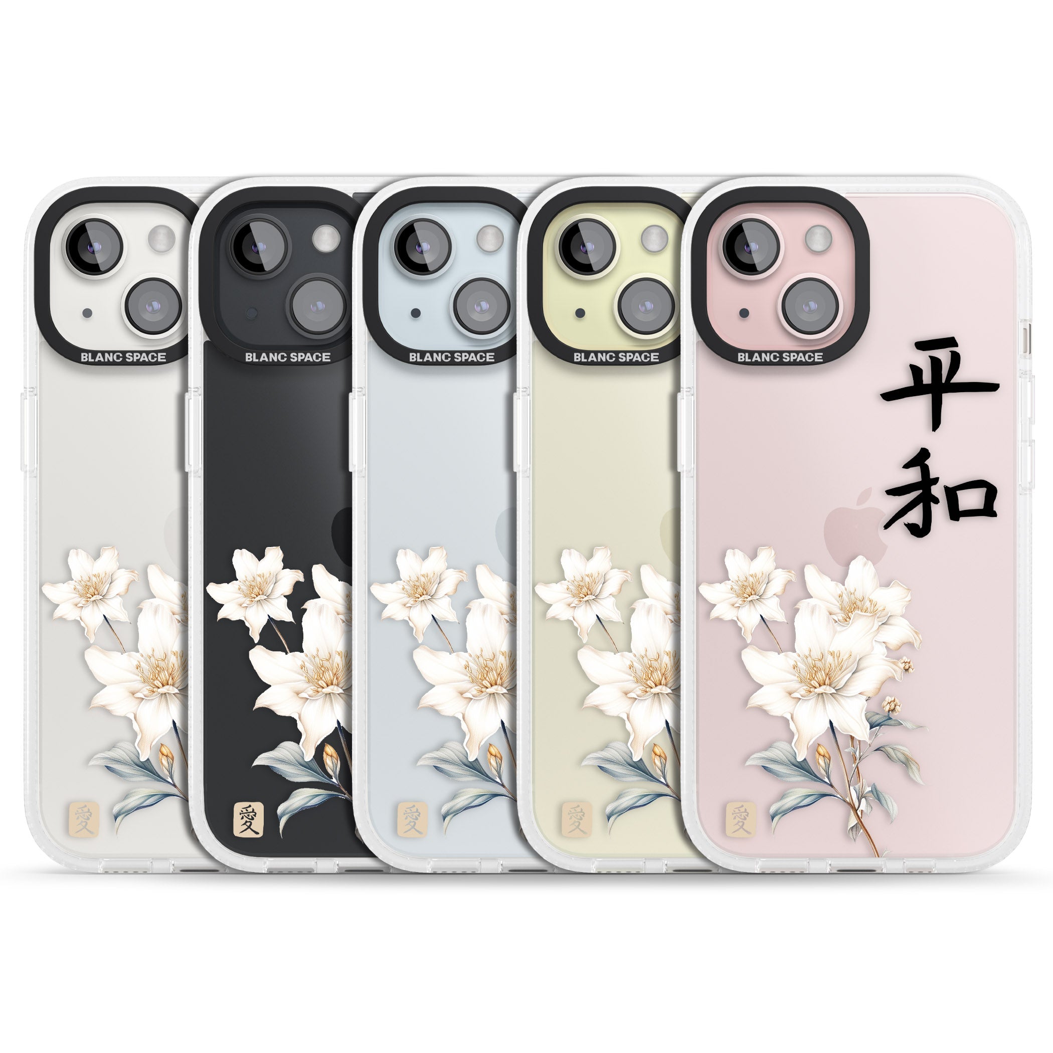 Peace and Flowers iPhone 15 / 14 / 13 Clear Case Impact Air - Blanc Space