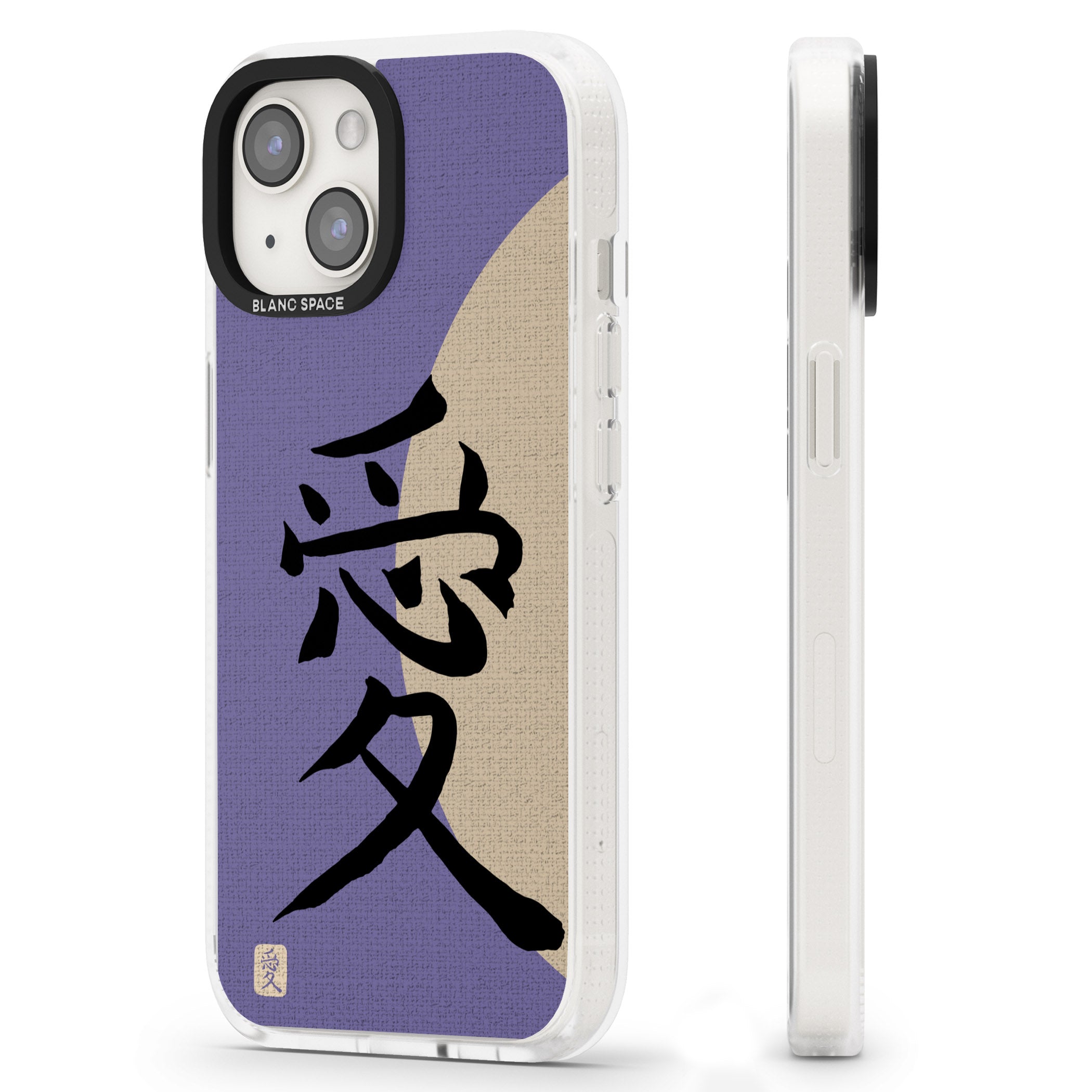 Vintage Japanese Kanji - Love iPhone 15 / 14 / 13 Clear Case Impact Air - Blanc Space