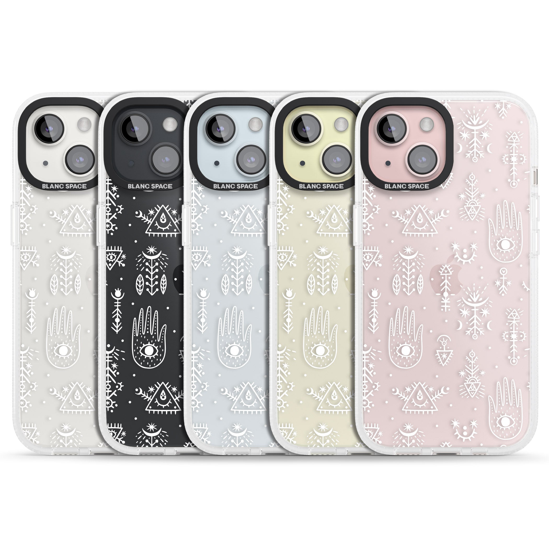 Black Tribal Palms iPhone 15 / 14 / 13 Clear Case Impact Air - Blanc Space