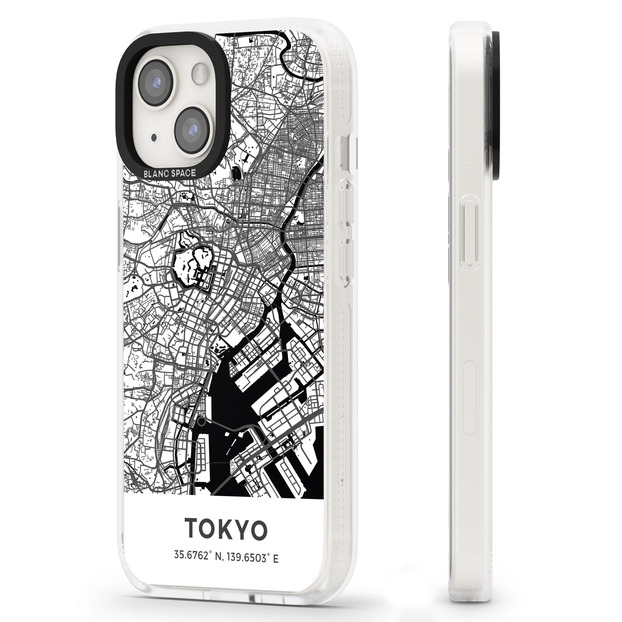 Map of Tokyo, Japan iPhone 15 / 14 / 13 Clear Case Impact Air - Blanc Space