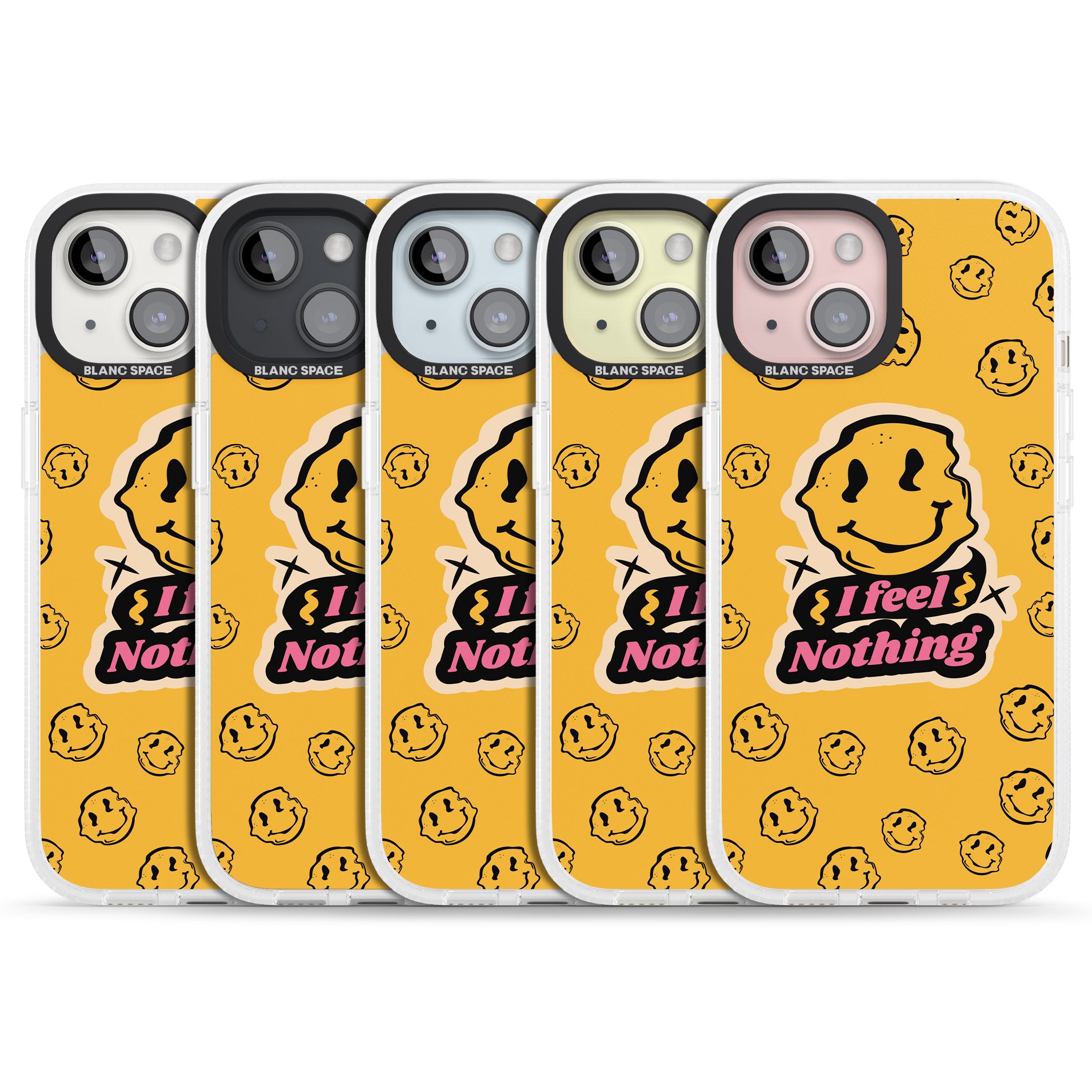 I feel nothing iPhone 15 / 14 / 13 Clear Case Impact Air - Blanc Space