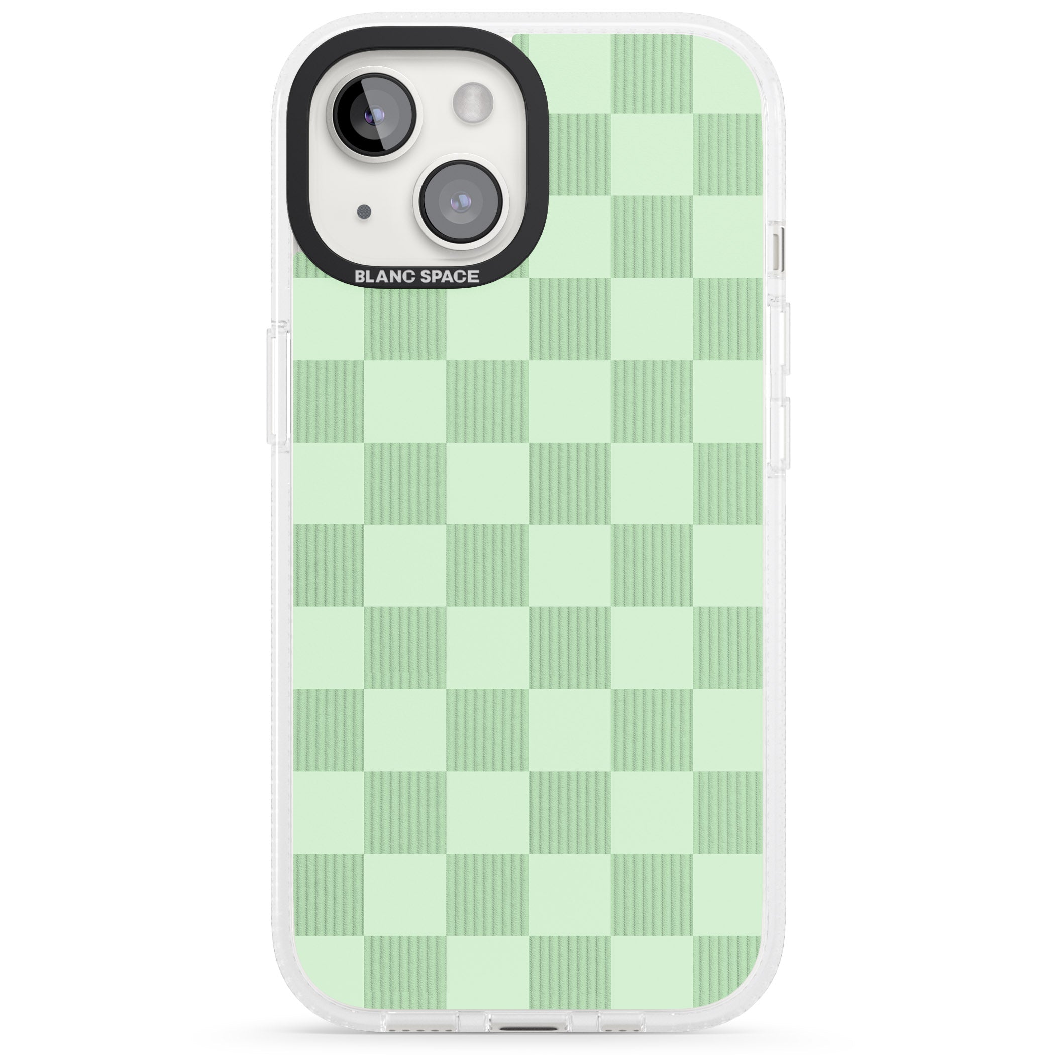 SEAFOAM CHECKERED iPhone 15 / 14 / 13 Clear Case Impact Air - Blanc Space