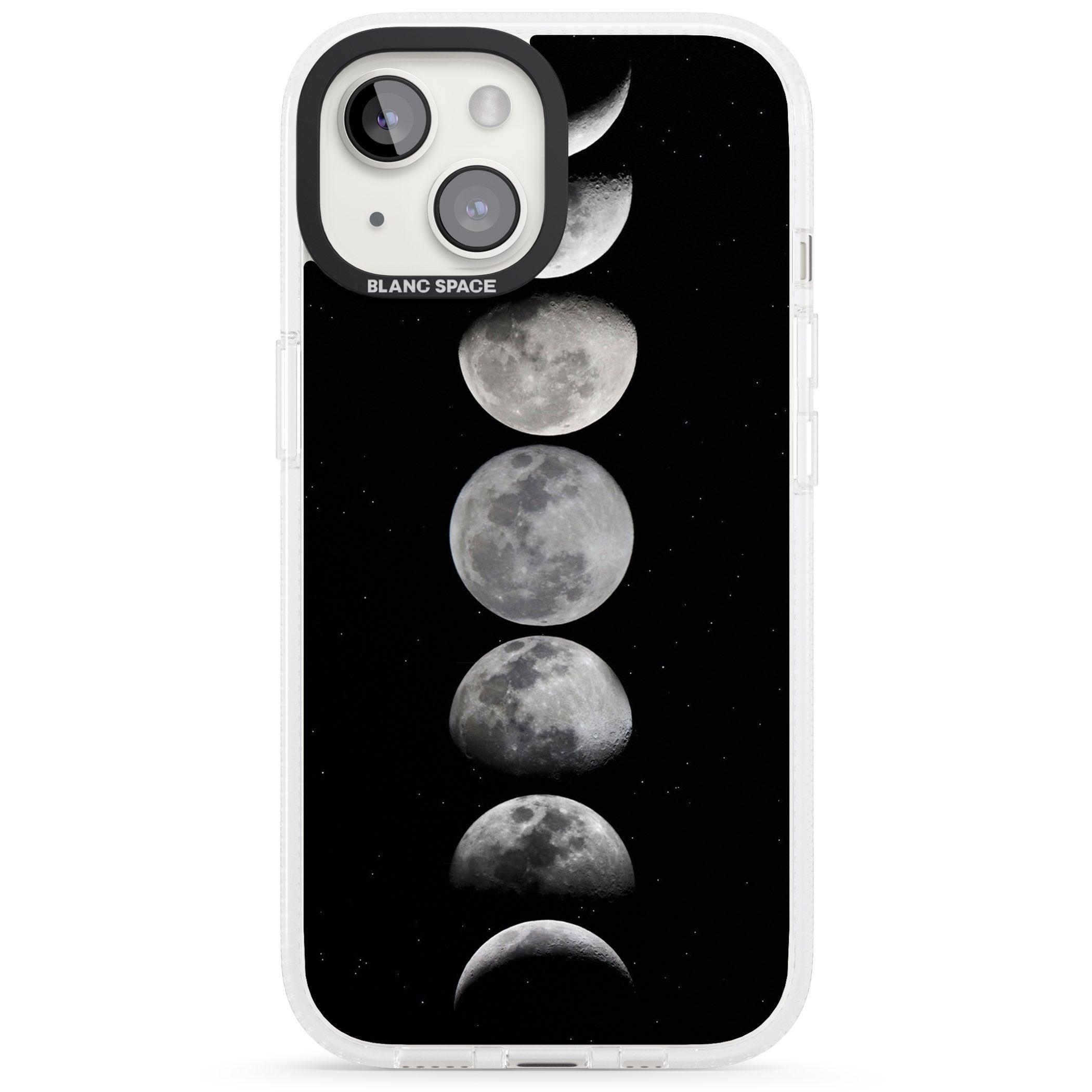 Phases Of The Moon iPhone 15 / 14 / 13 Clear Case Impact Air - Blanc Space