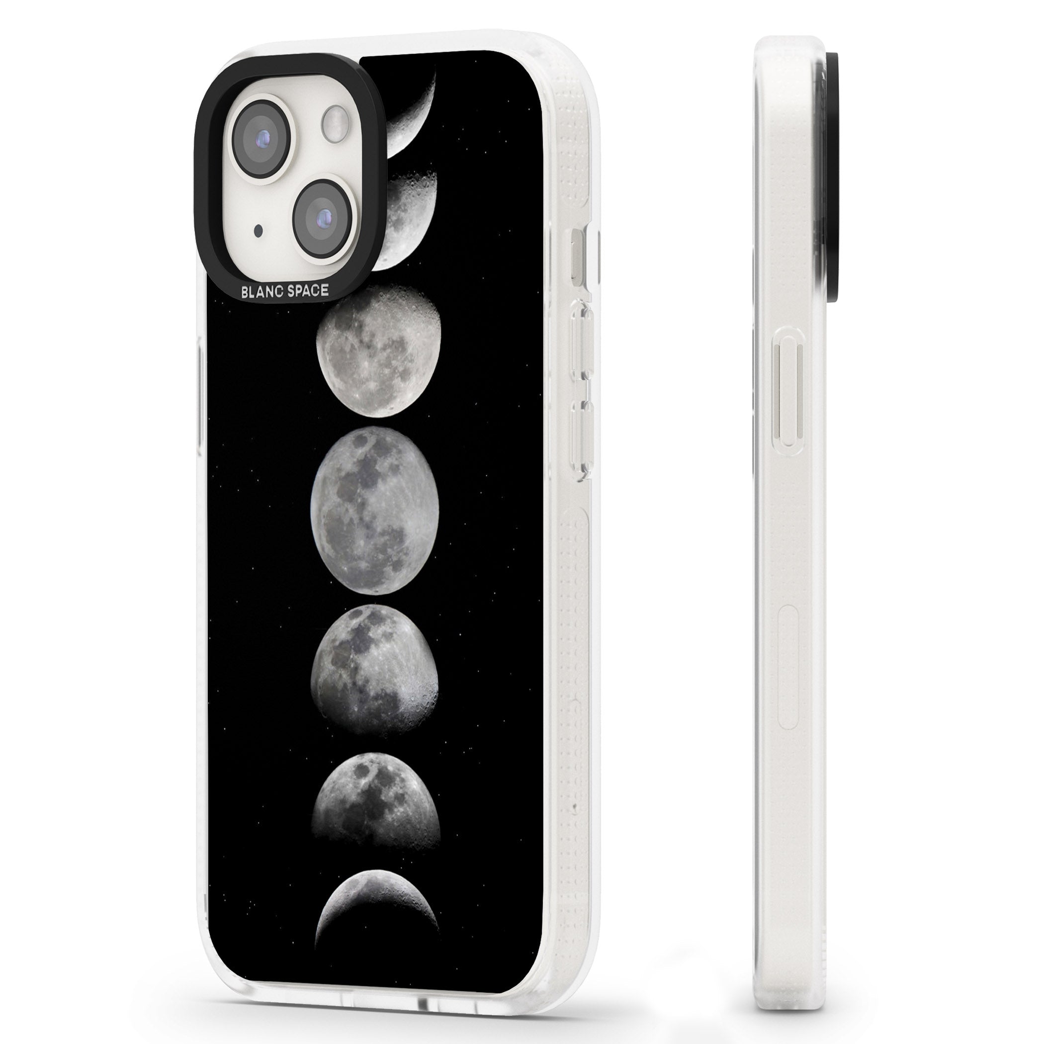 Phases Of The Moon iPhone 15 / 14 / 13 Clear Case Impact Air - Blanc Space